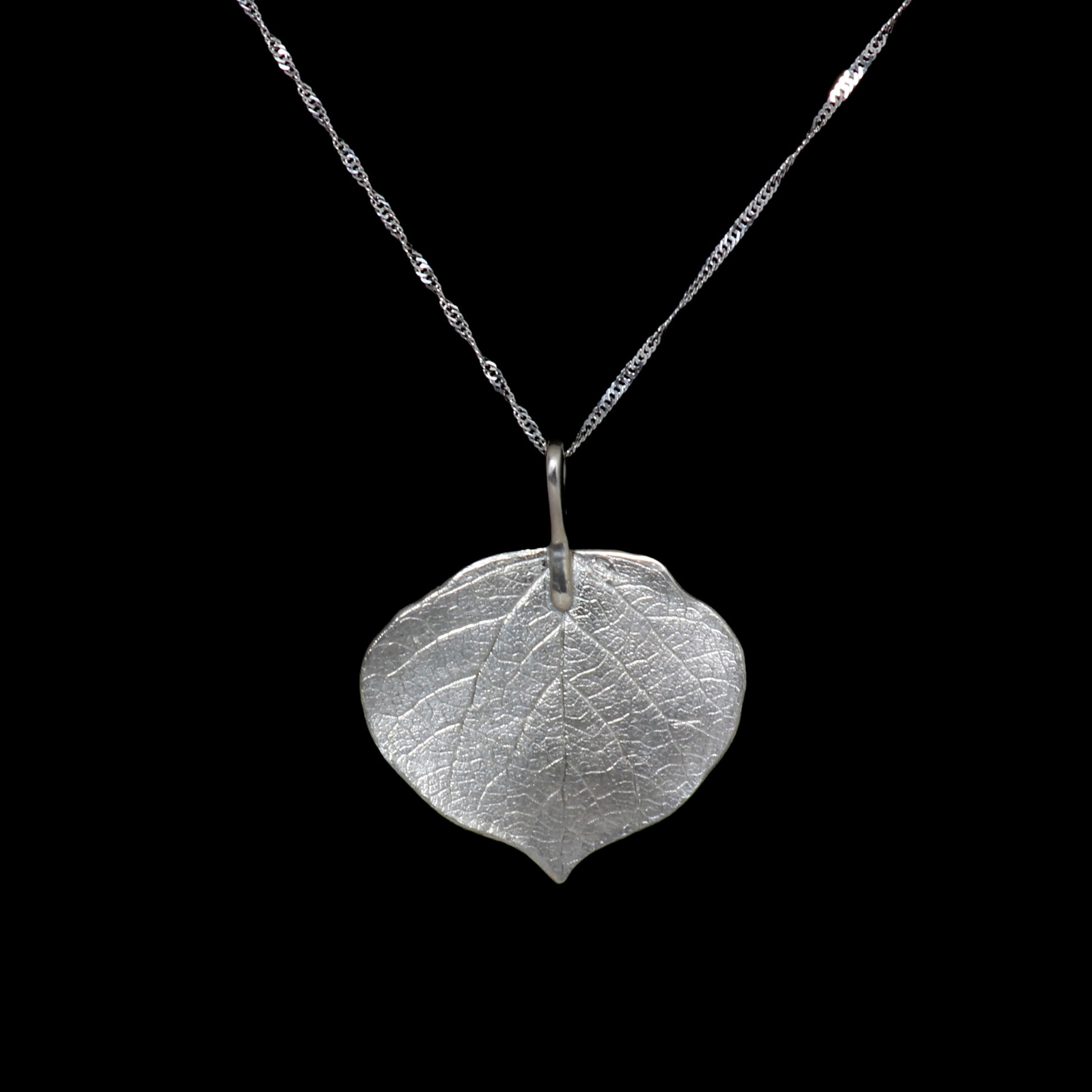 silver aspen leaf necklace