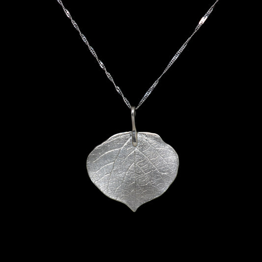 silver aspen leaf necklace