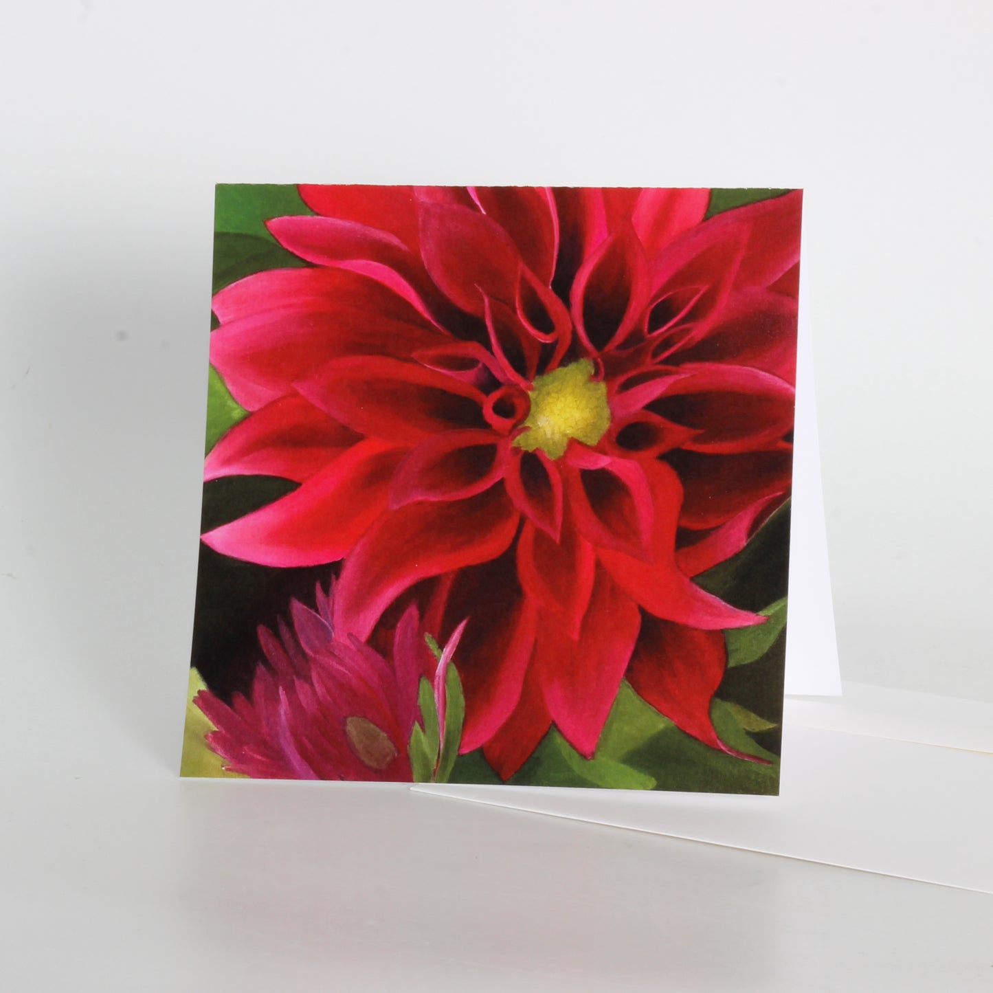 Greeting card of red flower