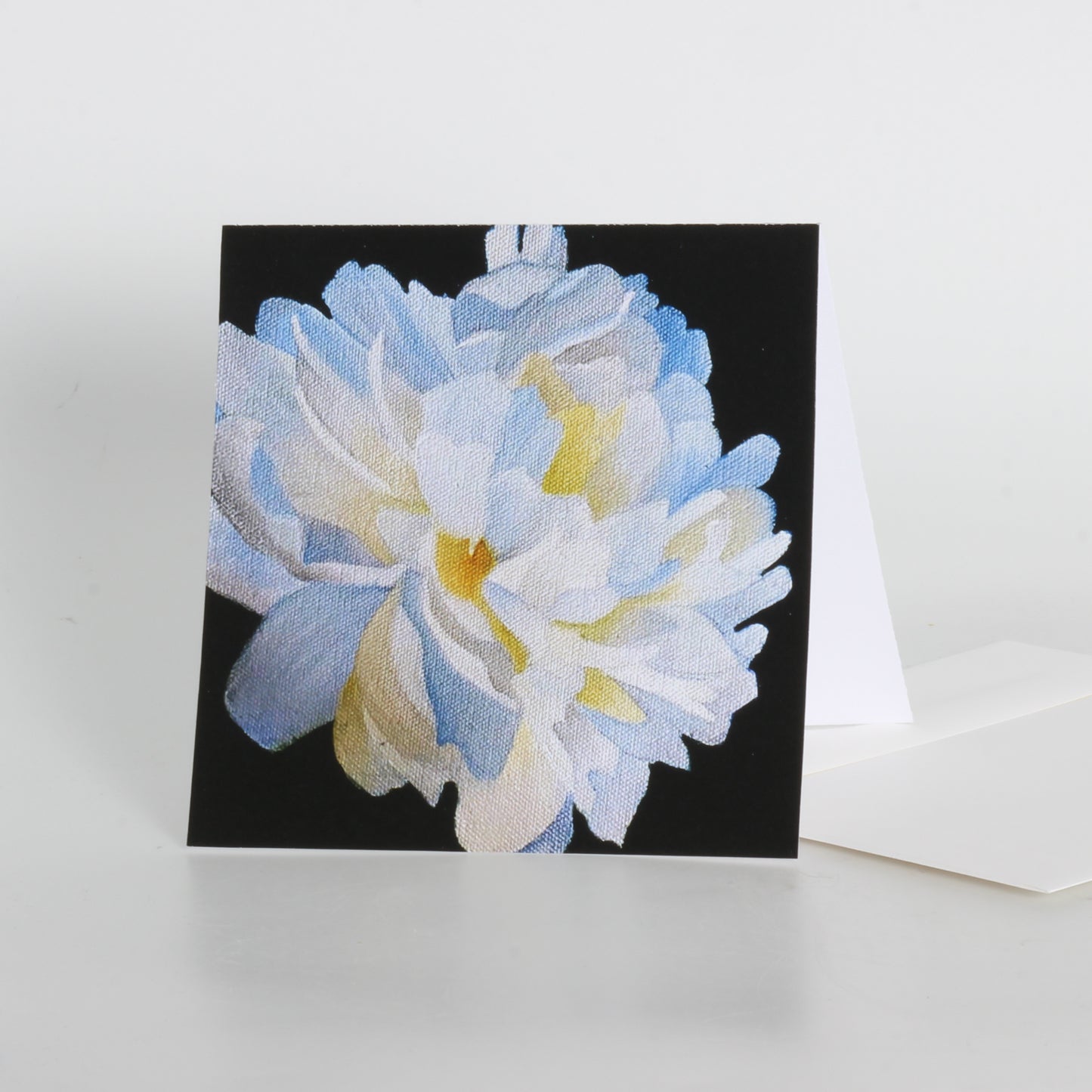 Greeting card of a white flower