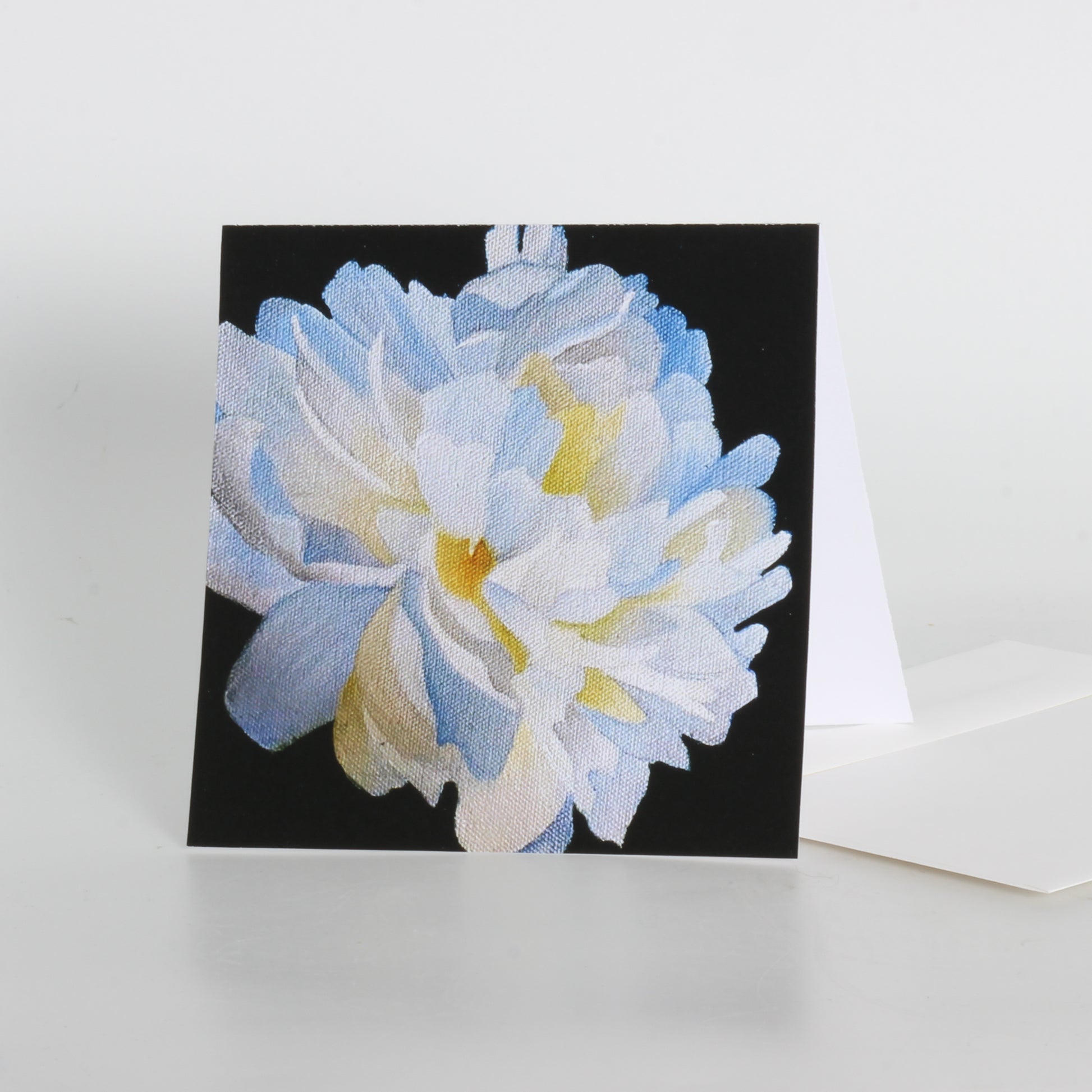 Greeting card of a white flower