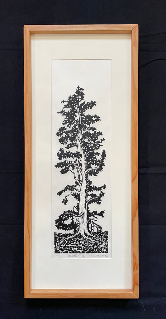 Basho Pine - Woodcut Print