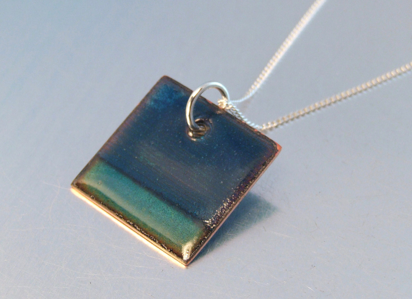 Square pendant: blue horizon