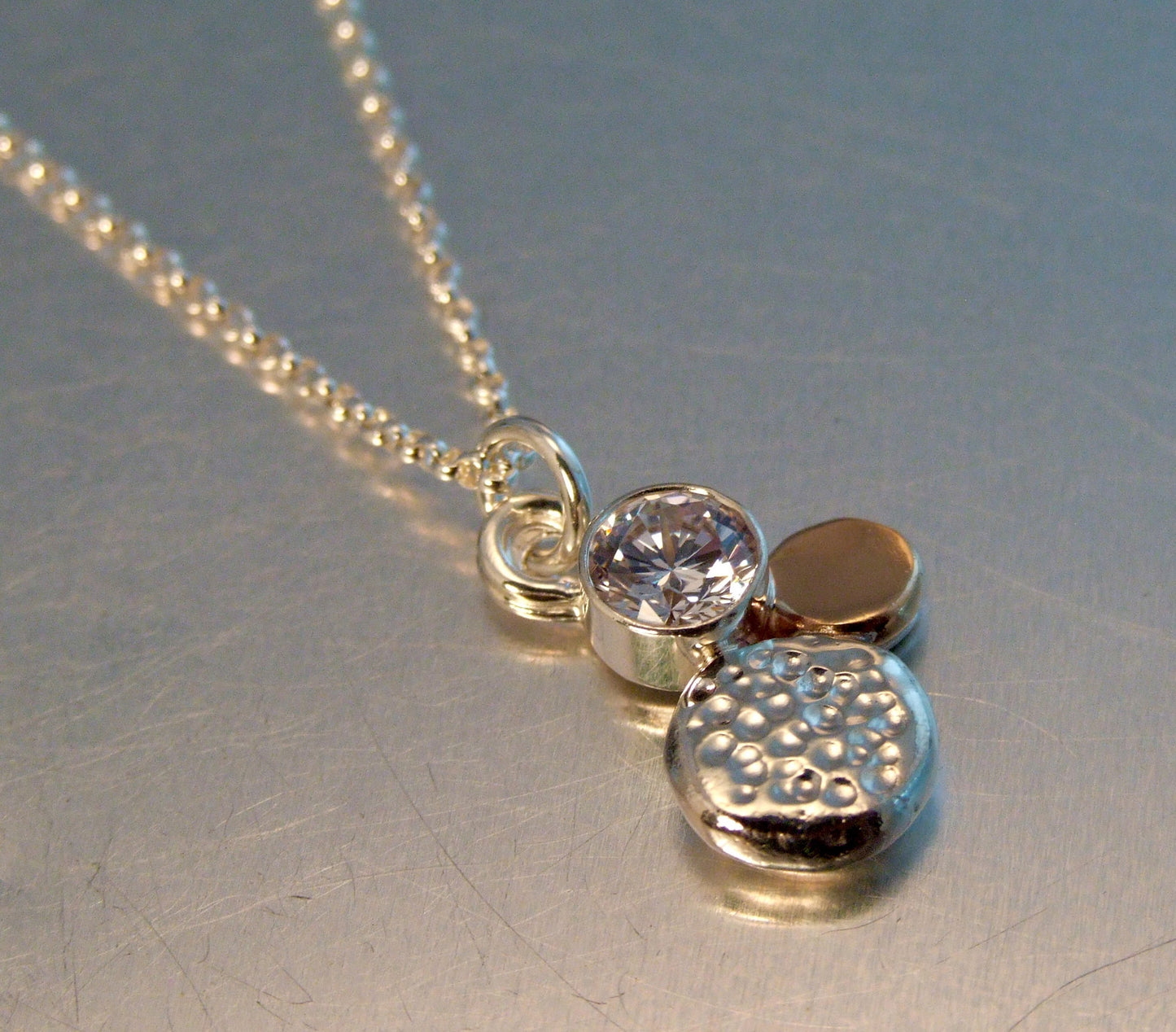 Cluster of zirconia silver and gold