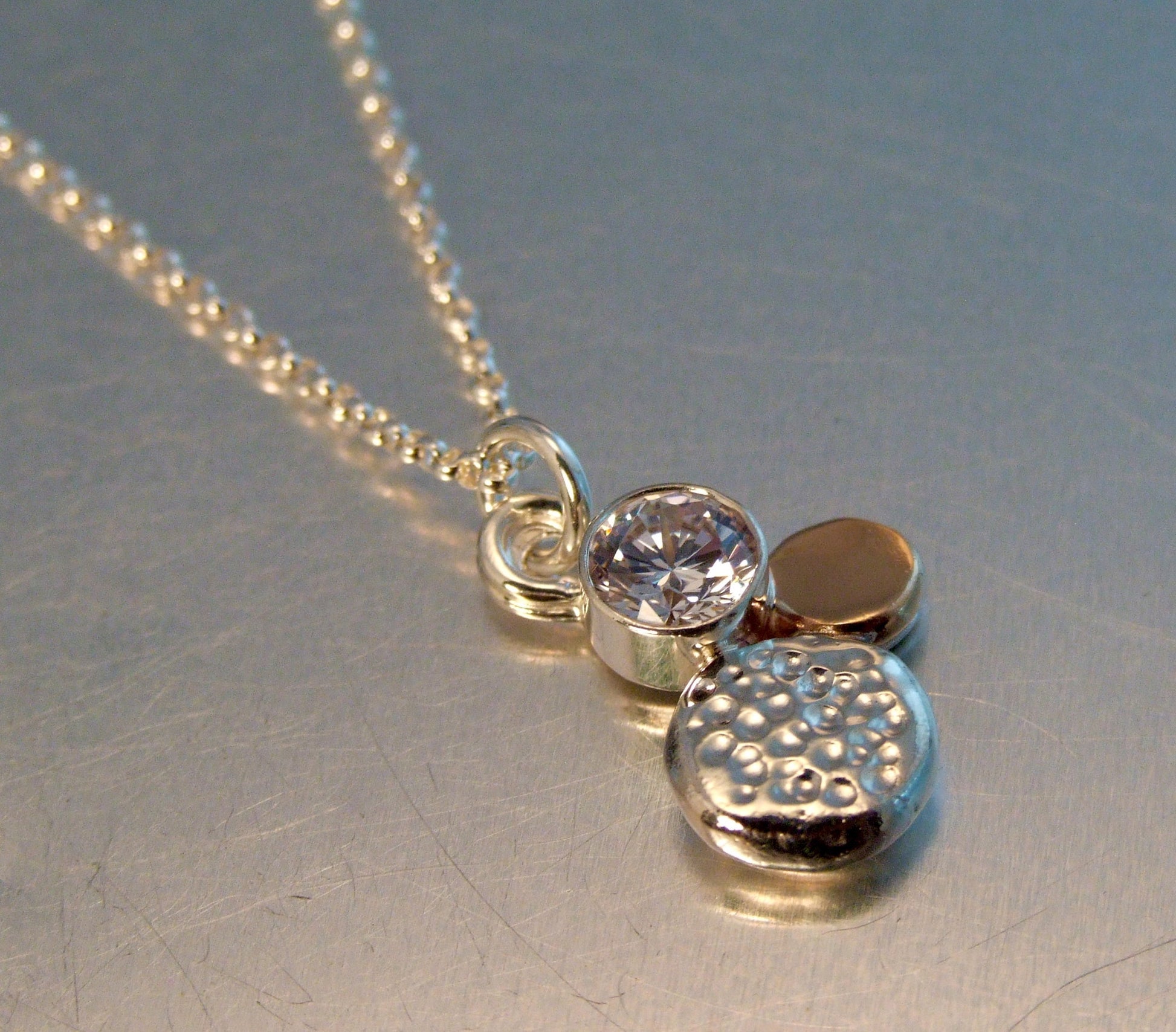 Cluster of zirconia silver and gold