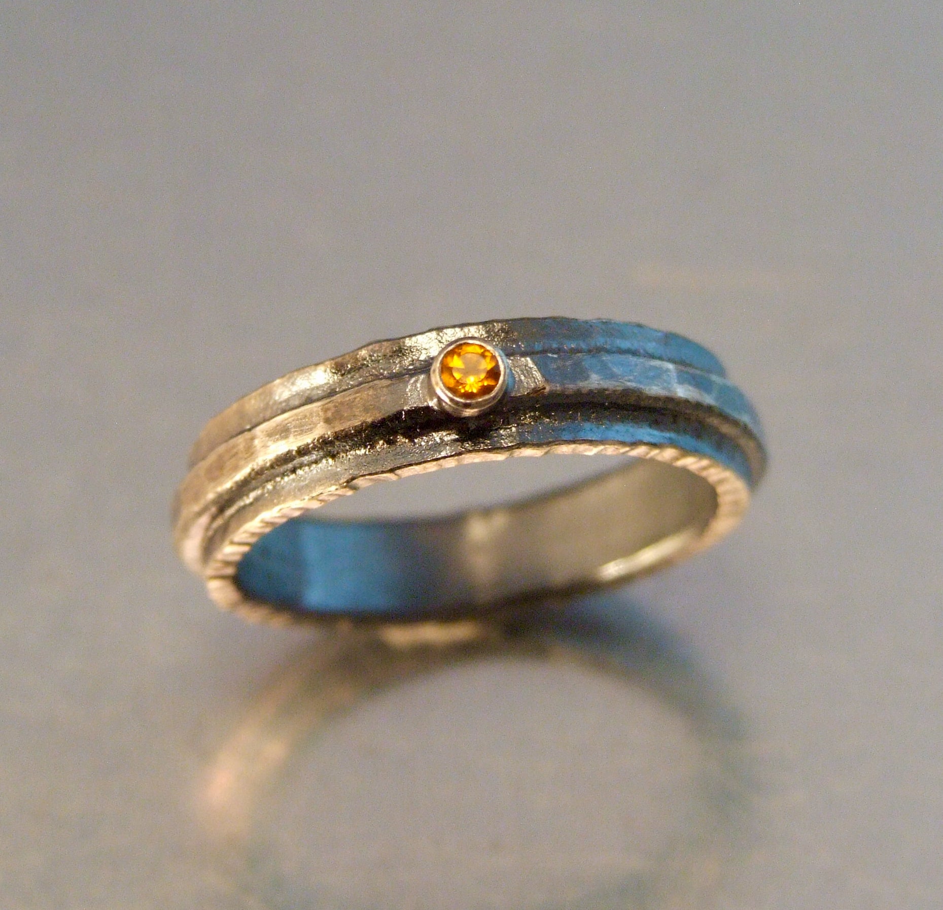 Thin ring with topaz