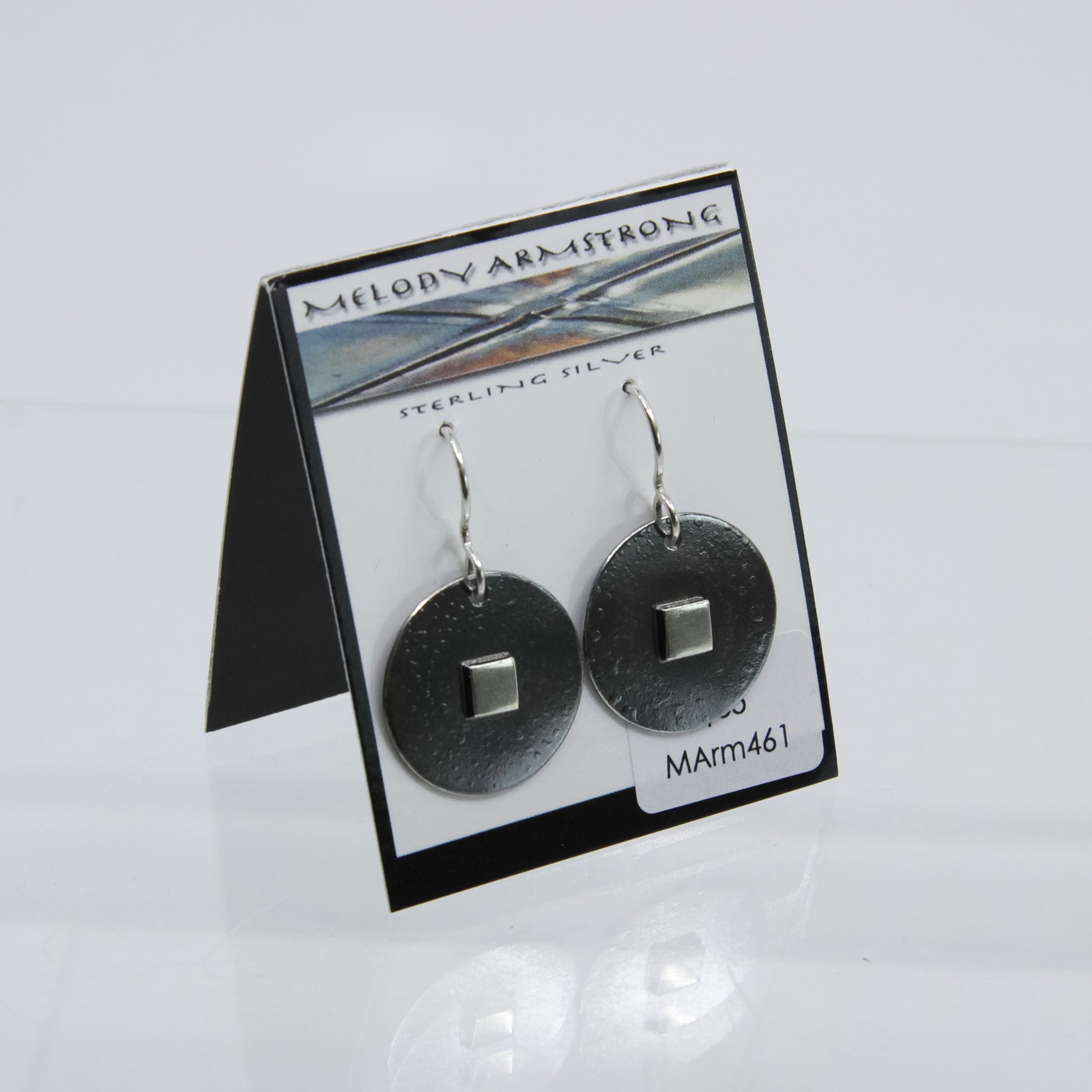 Silver fused earrings: Square