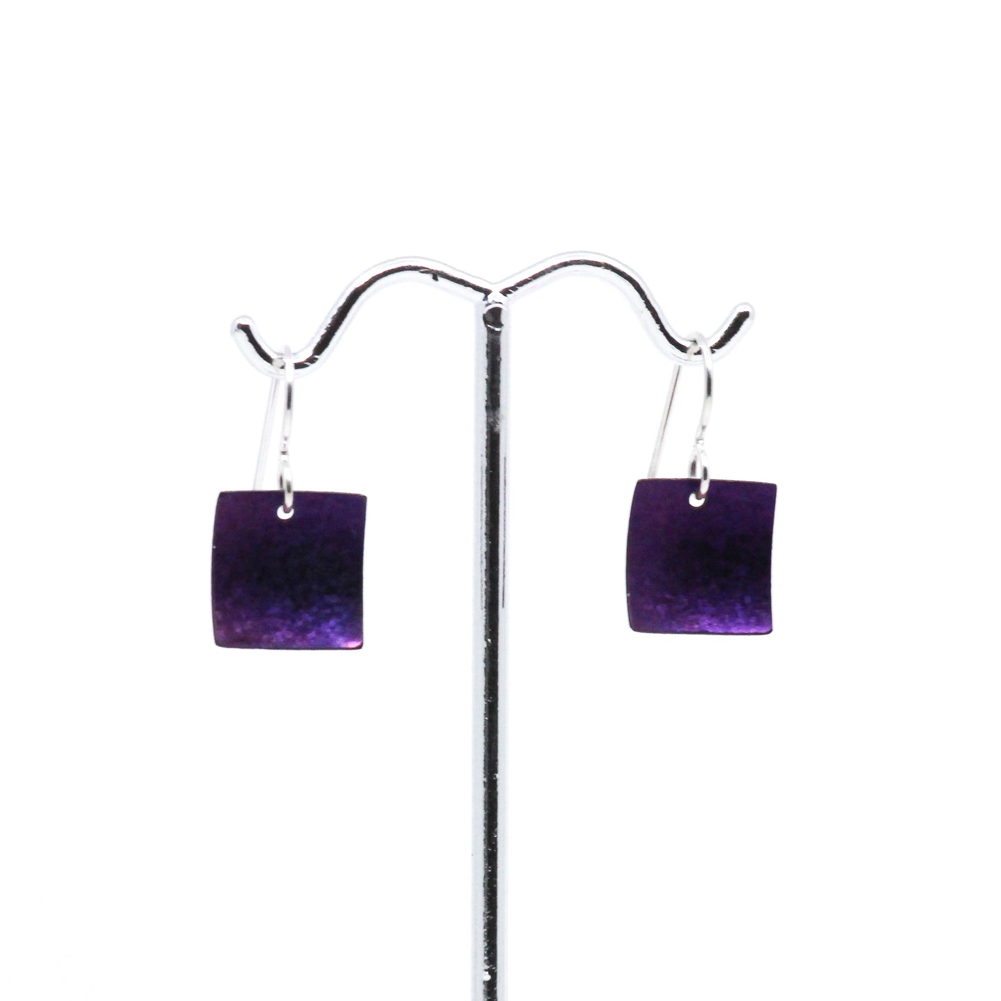 Purple square earrings