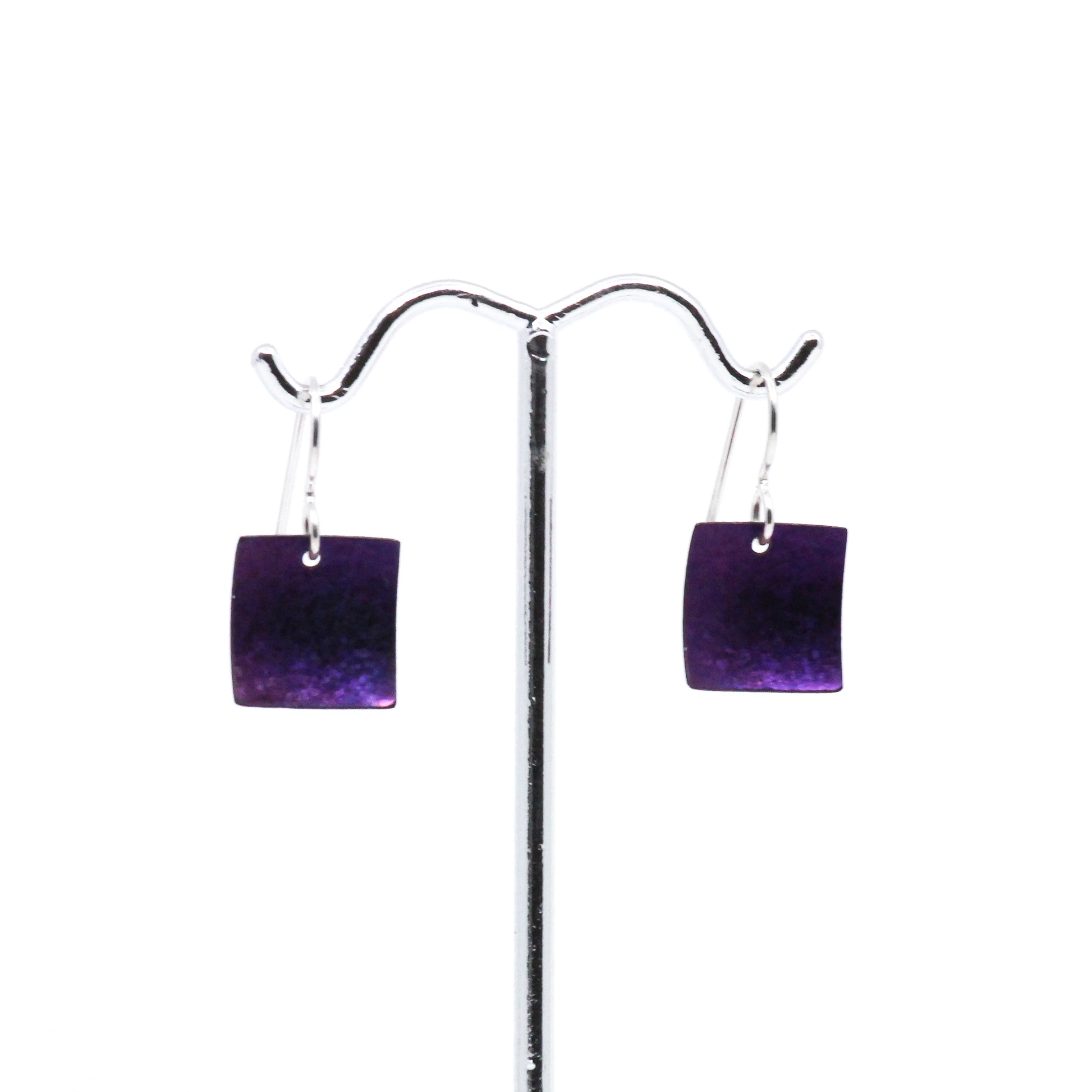 Purple square earrings
