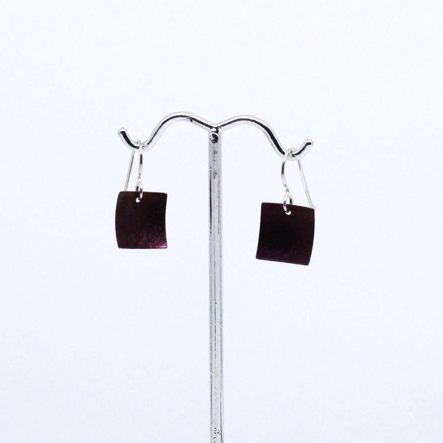 Purple square earrings