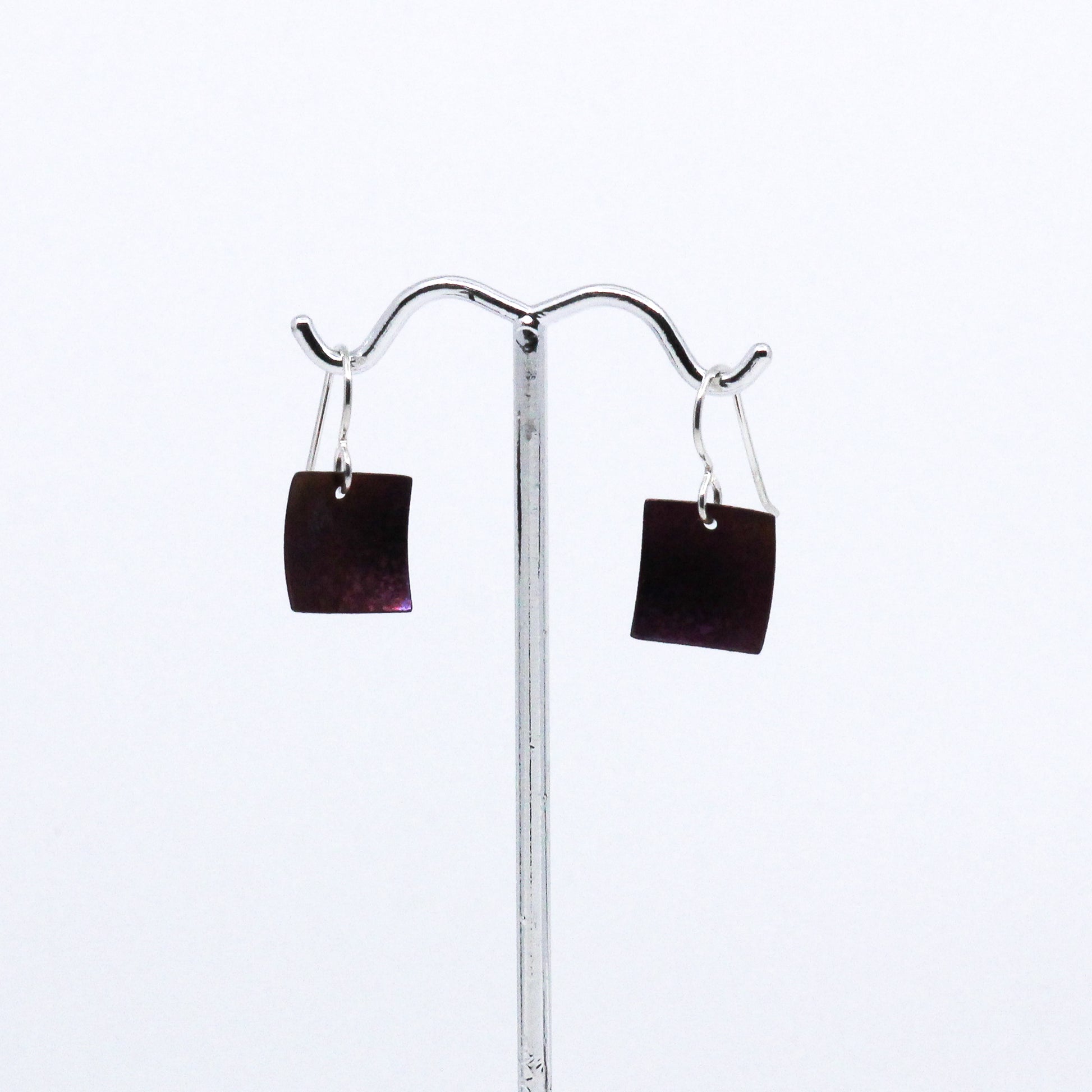 Purple square earrings