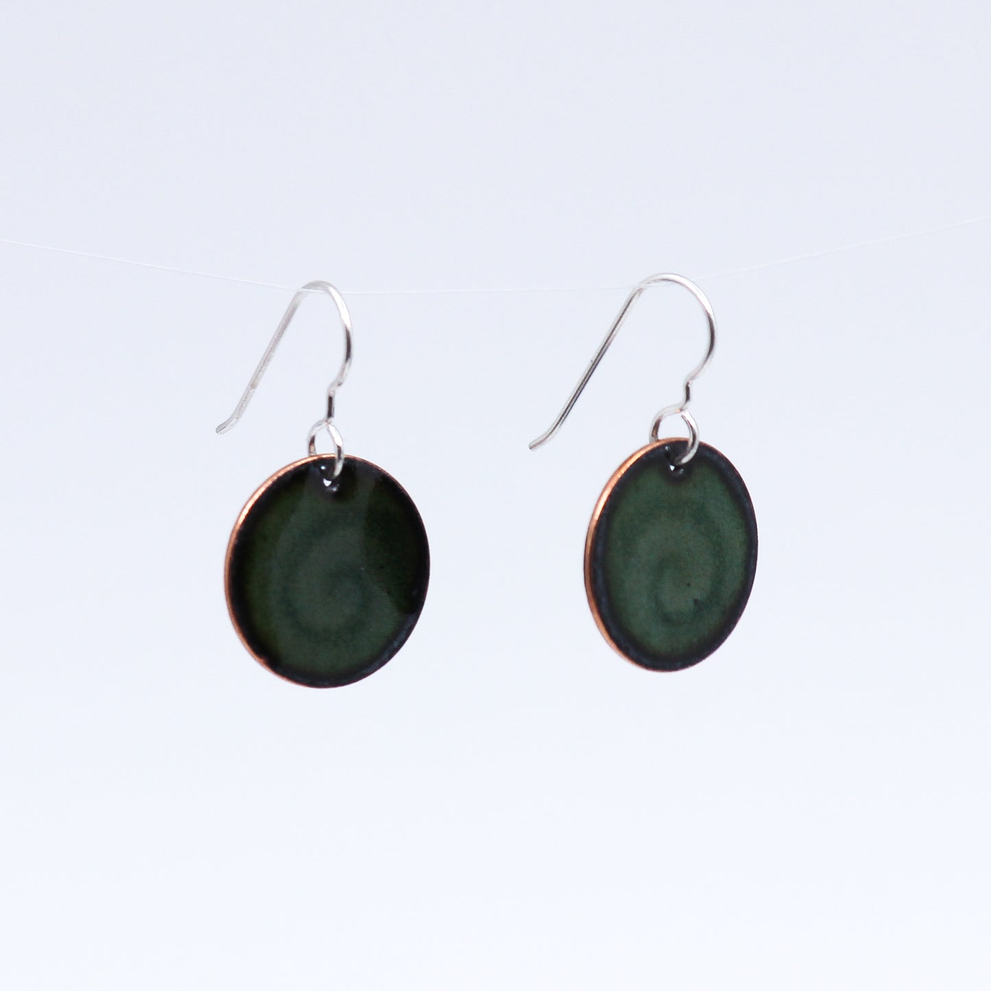 Round swirl green earrings