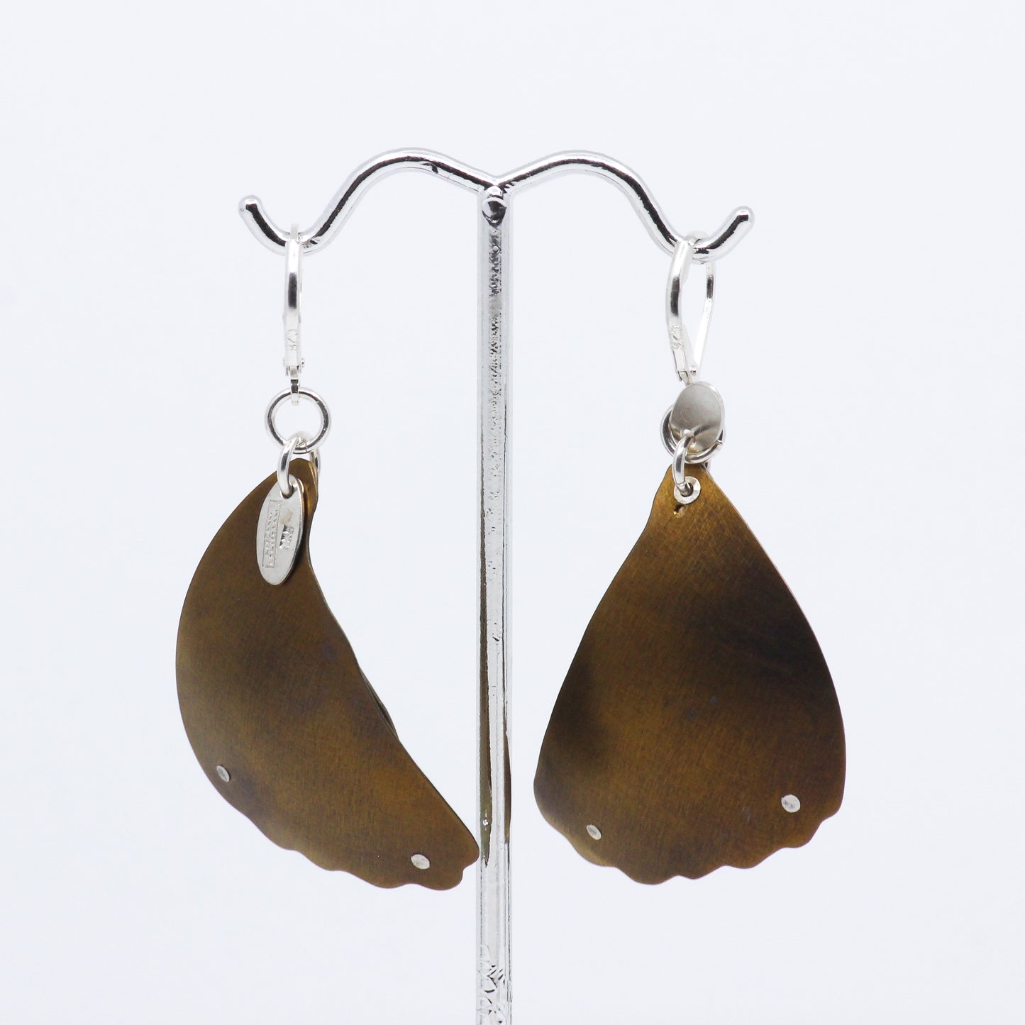 Back of copper butterfly earrings