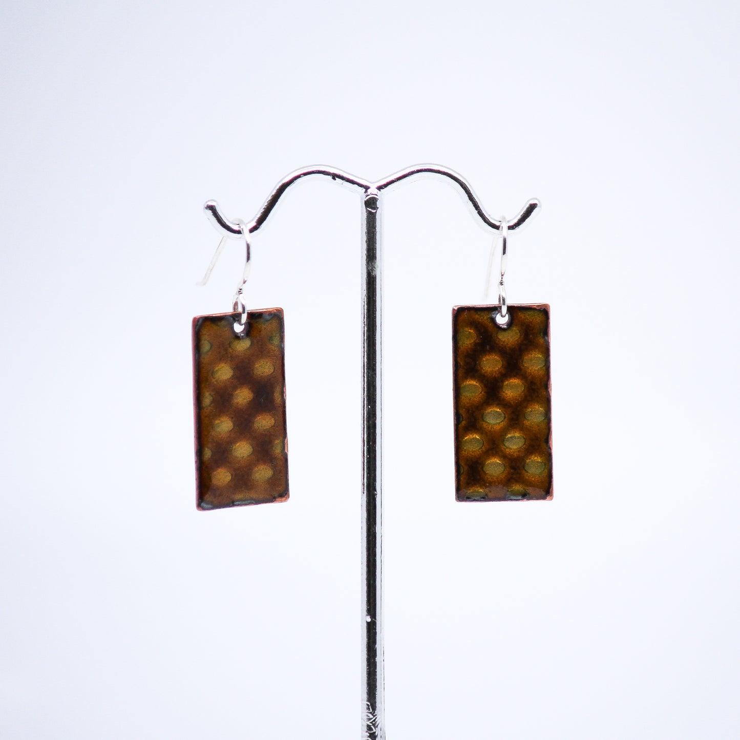Rectangle carmel coloured earrings