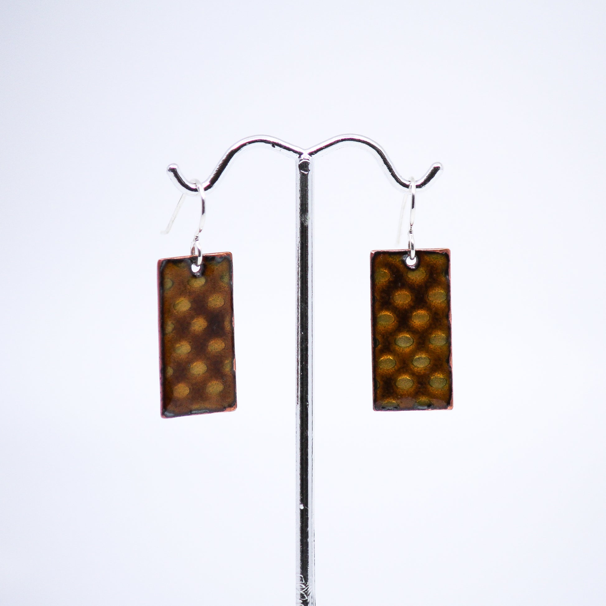 Rectangle carmel coloured earrings