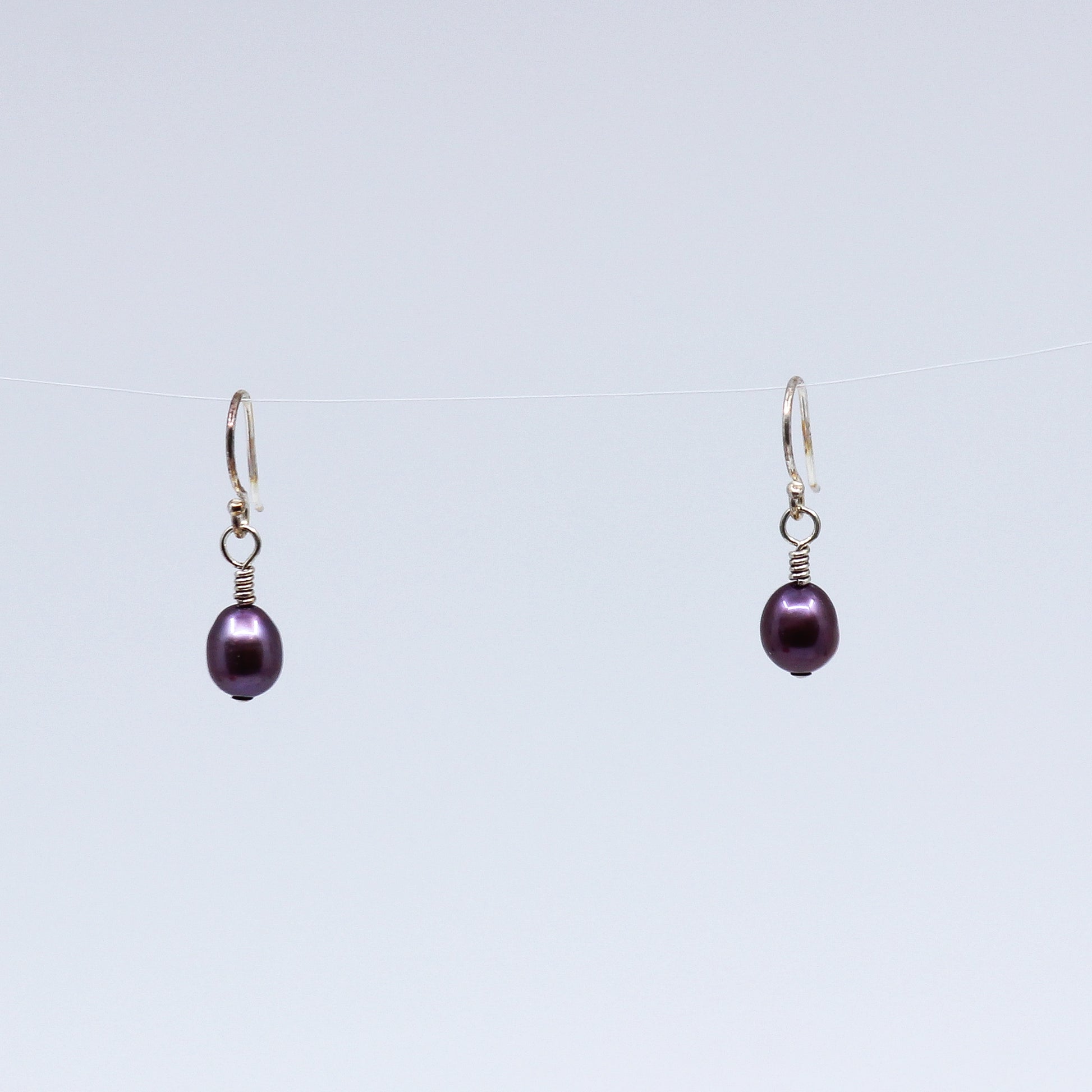 Lavender pearl earings