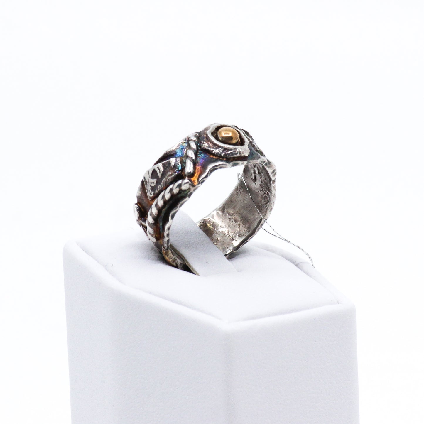 Chunky fused band ring wtih bronze