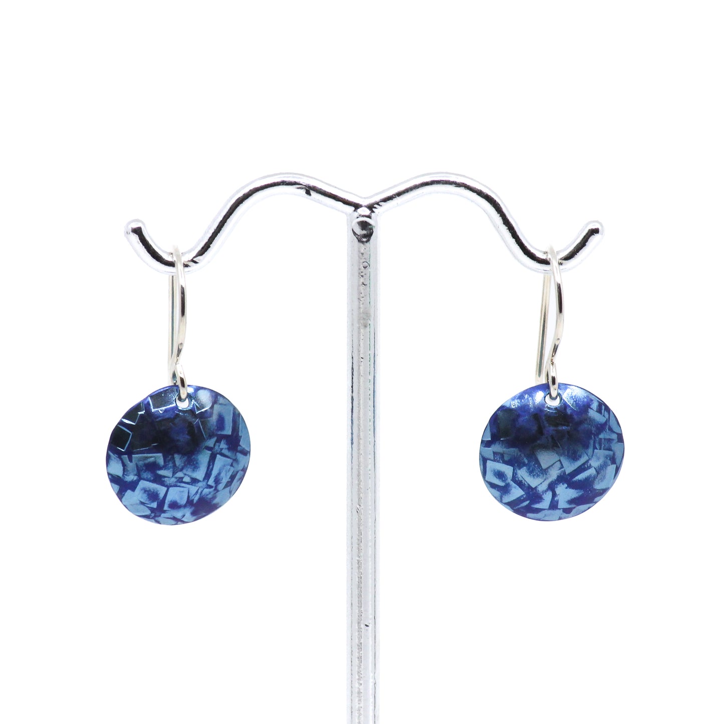 Blue round earrings