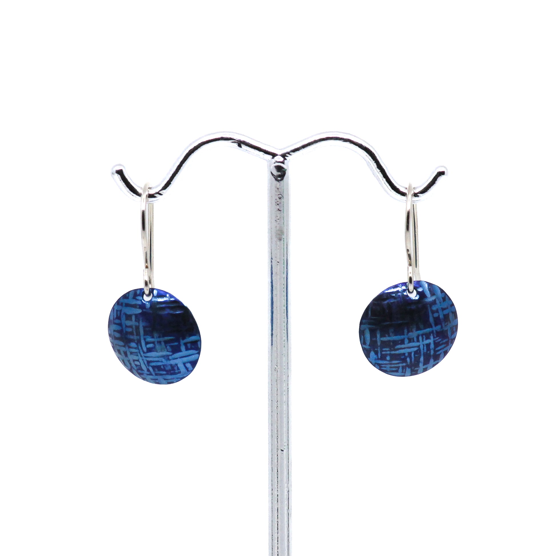 Blue round earrings
