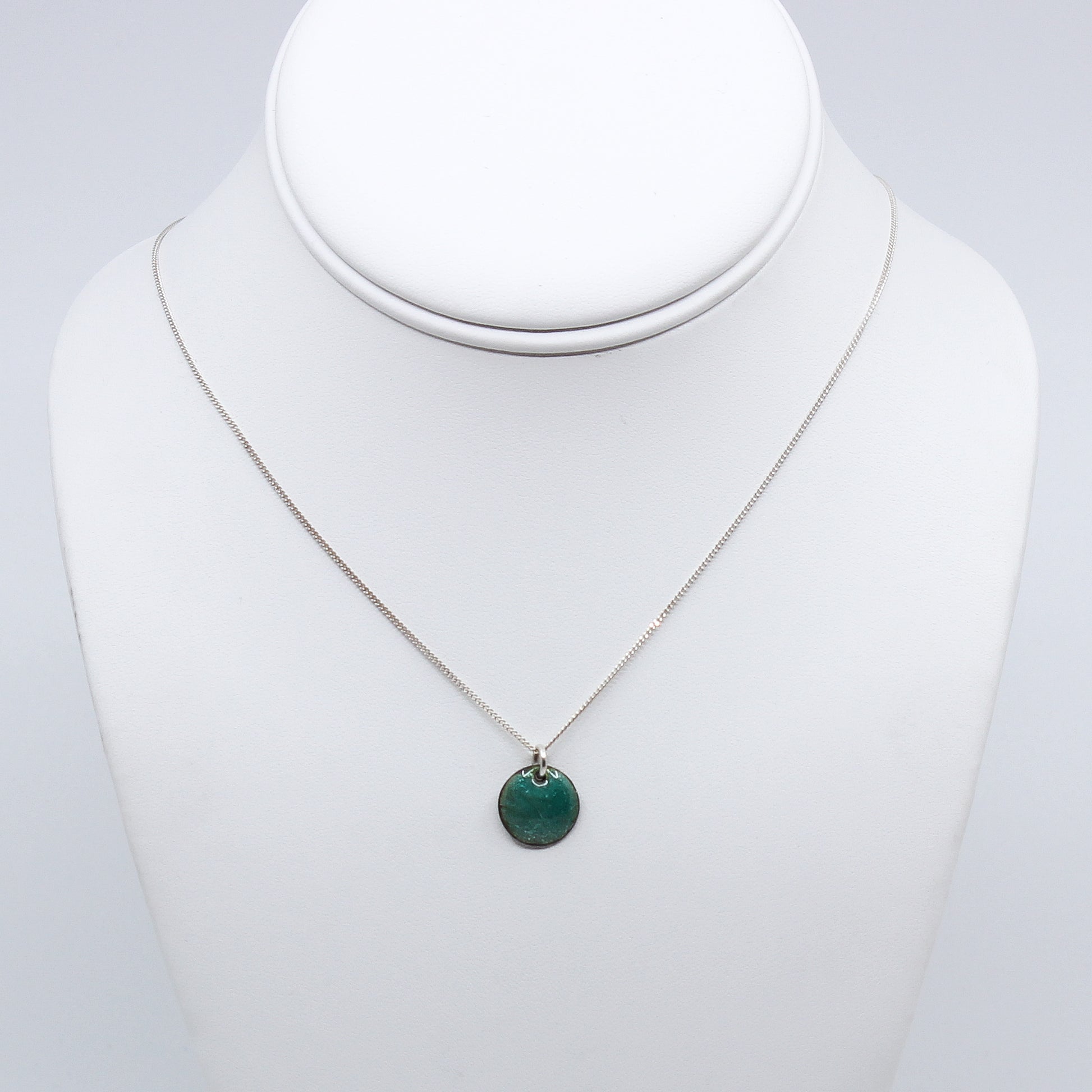 Aqua enamel neckalce