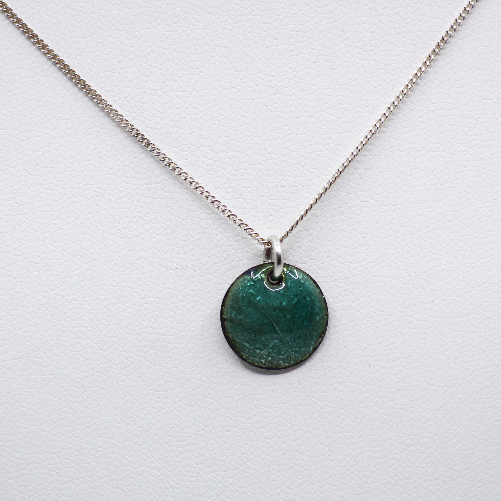 Aqua enamel neckalce