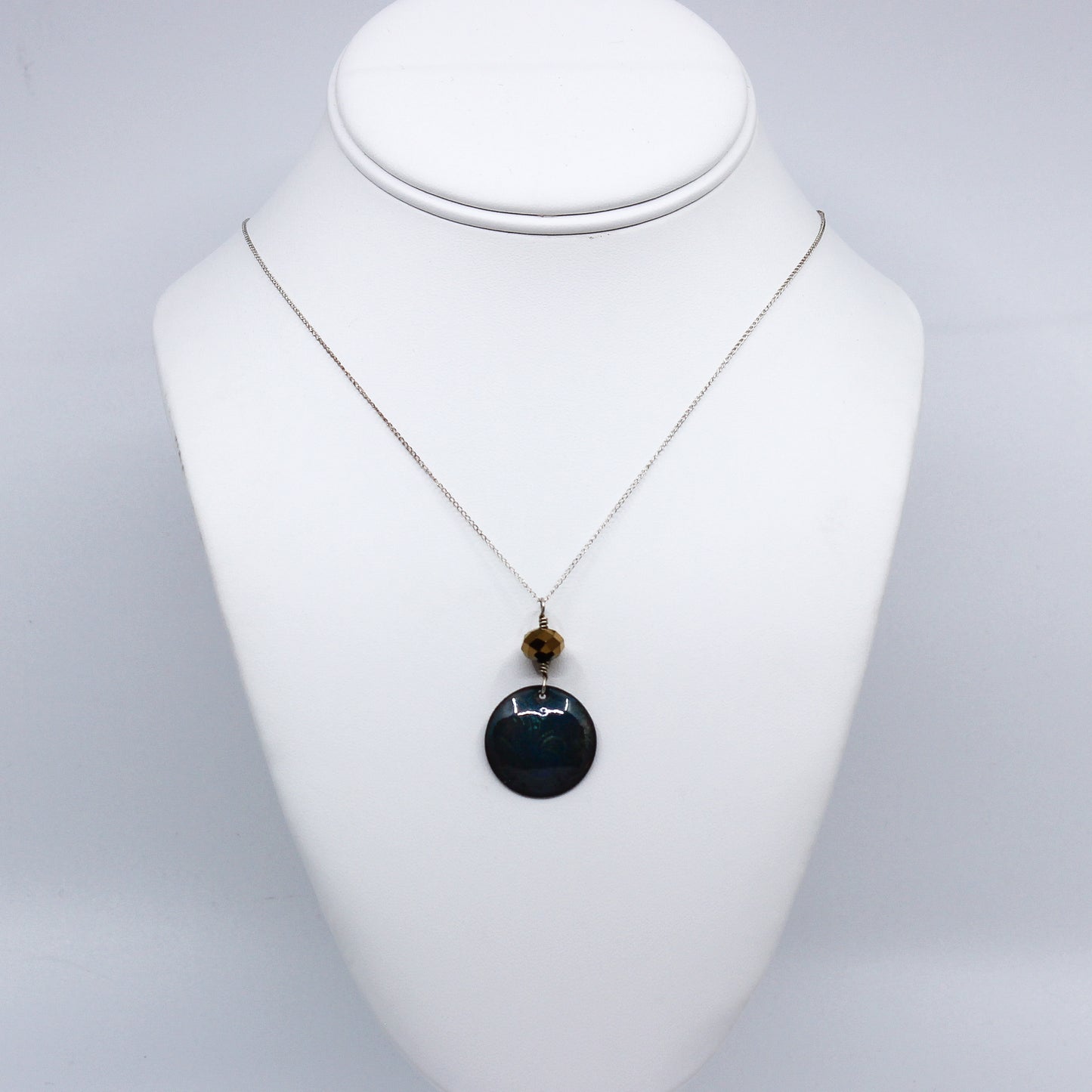 Green enamel necklace