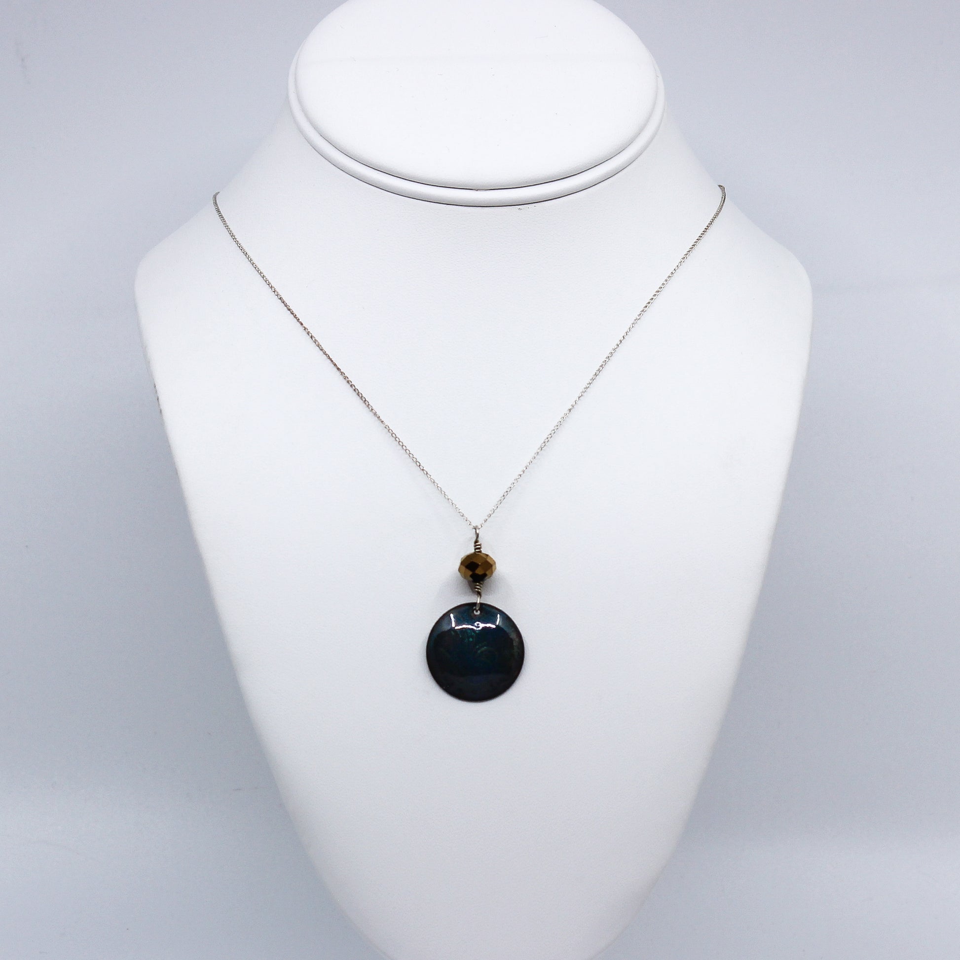 Green enamel necklace