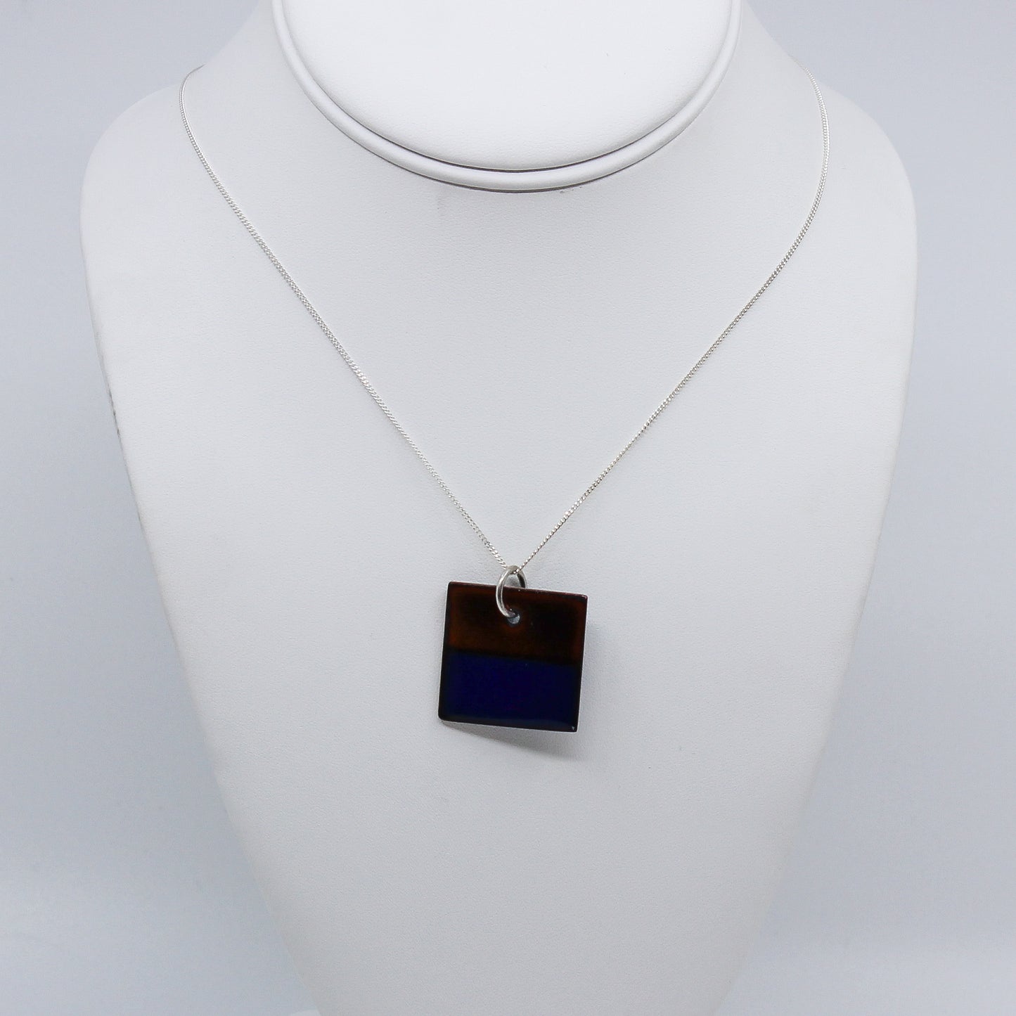 Square enamel necklace