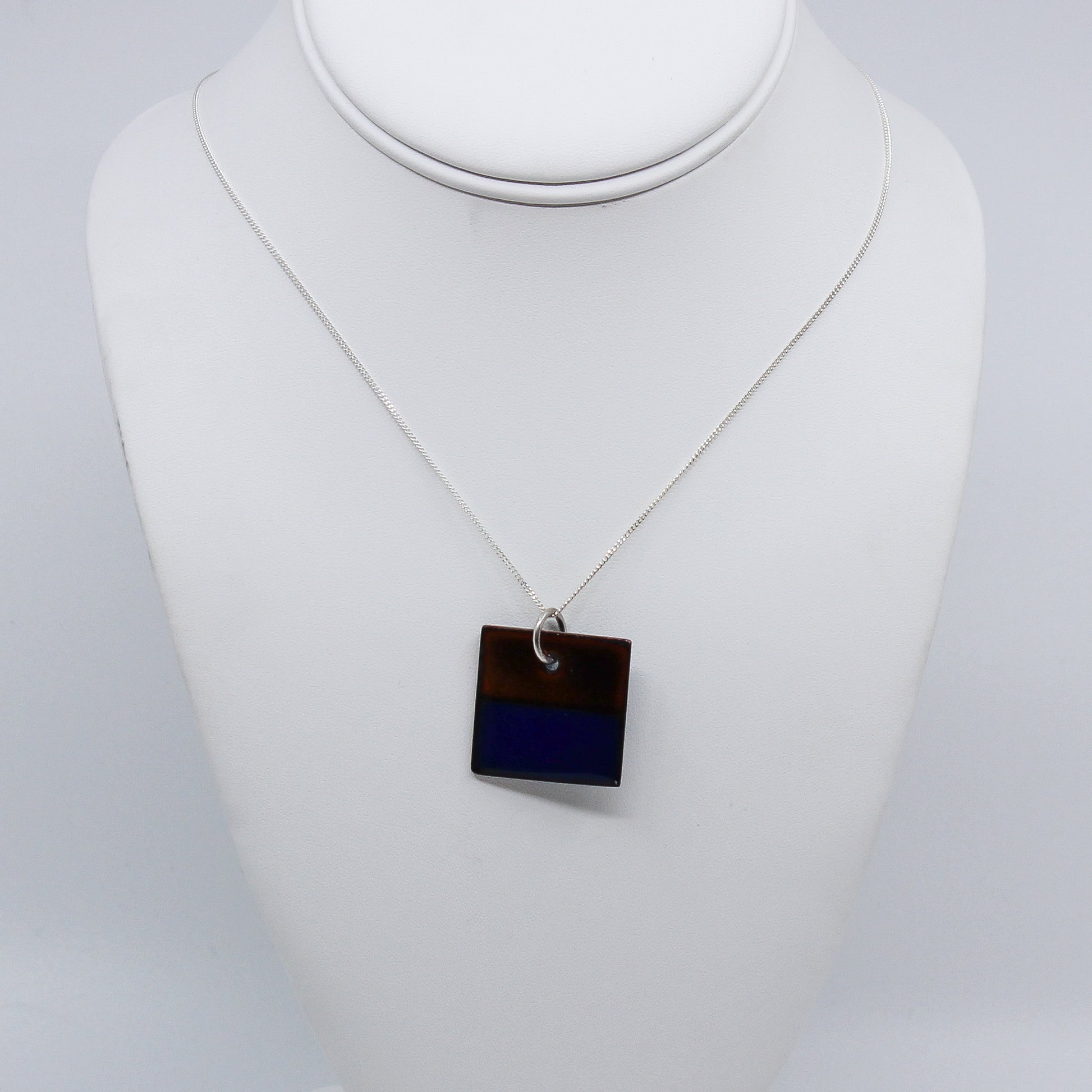 Square enamel necklace
