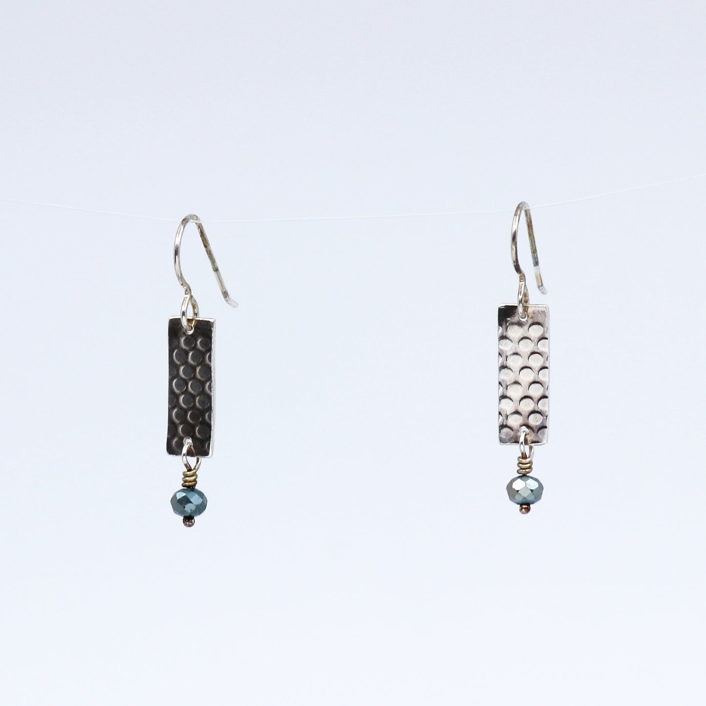 Rectangle charm with Czech crystal earrings