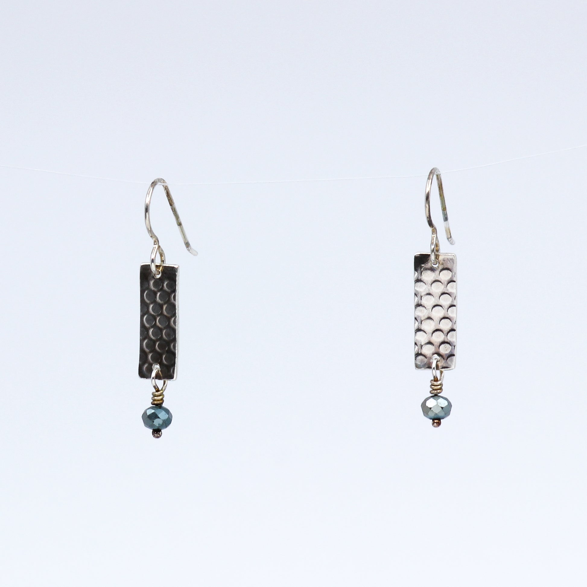Rectangle charm with Czech crystal earrings