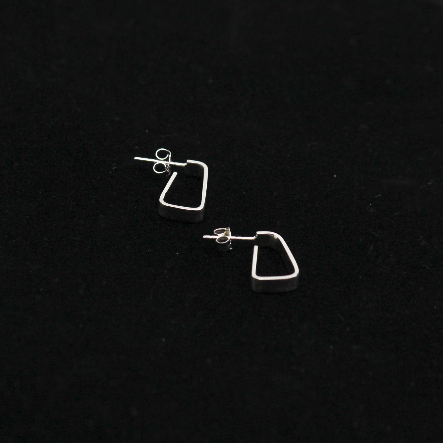 silver soft rectangle earrings