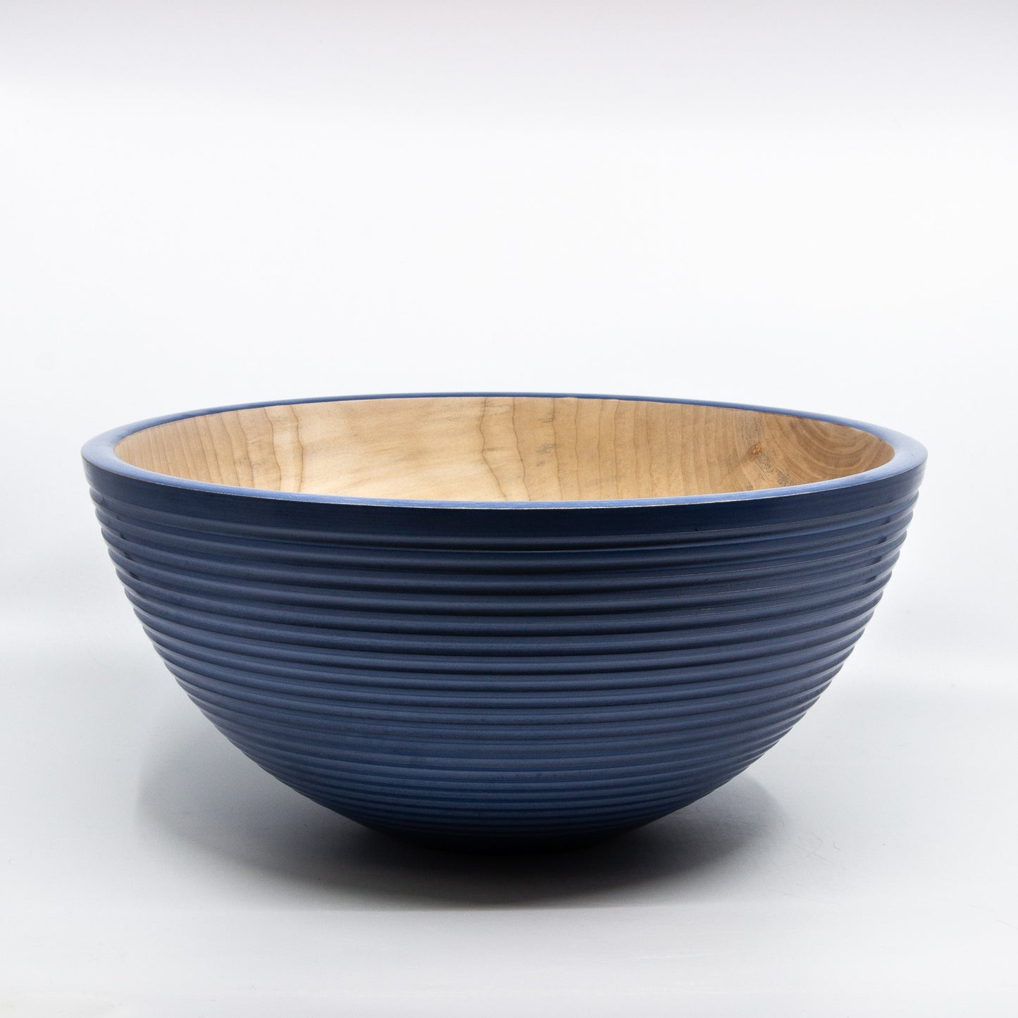 Blue large wood bowl