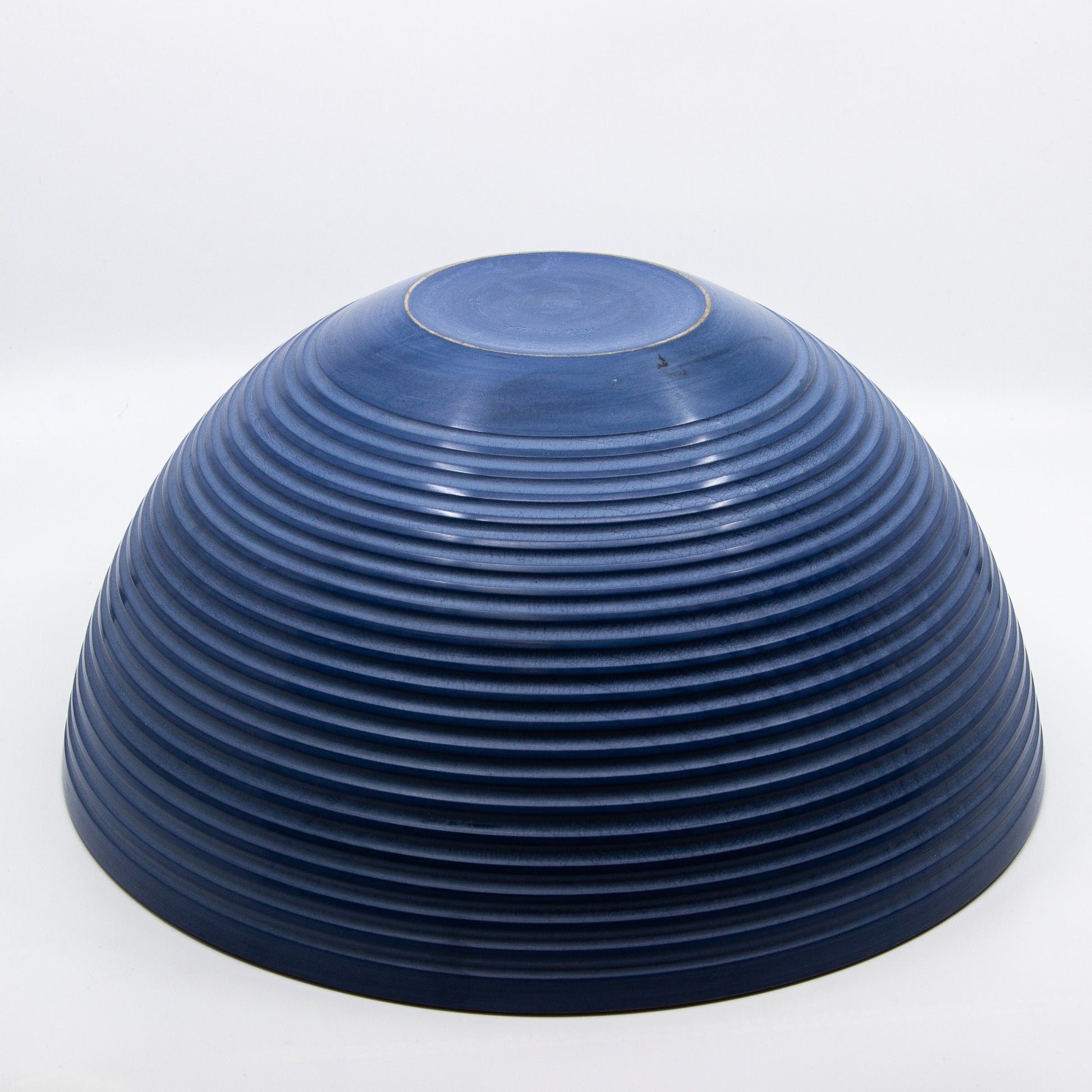 Blue large wood bowl