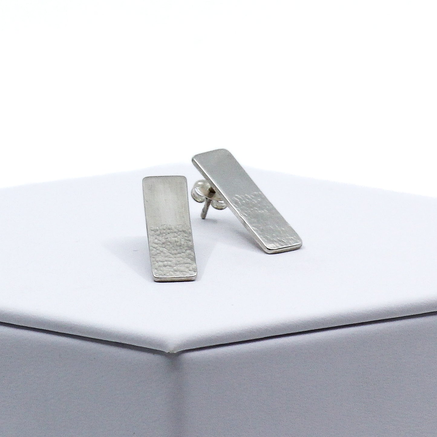 Half-Hammered Bar Earrings