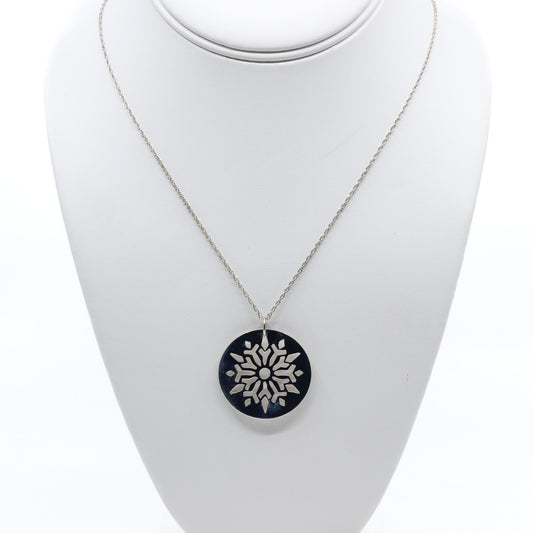 Round Snowflake Necklace
