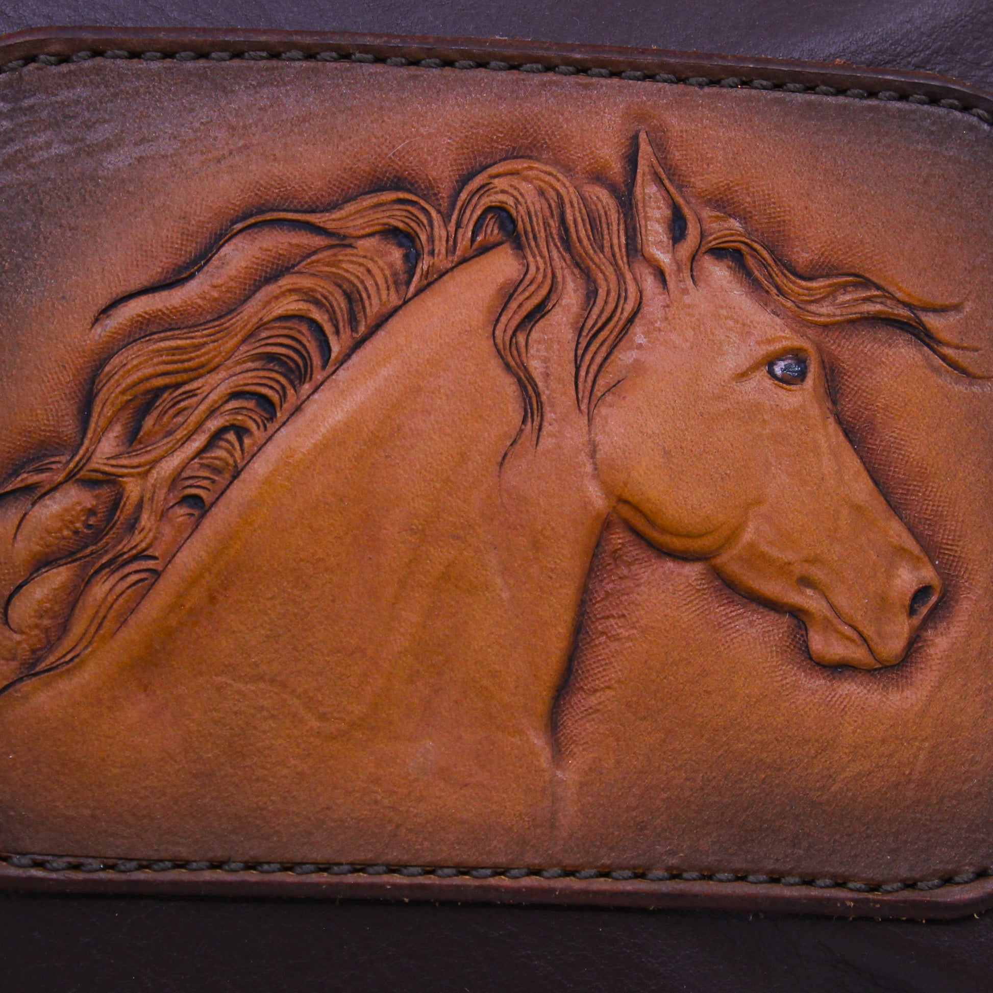 Horse leather carving