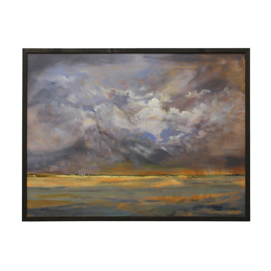 acrylic painting of prairie sky and landscape