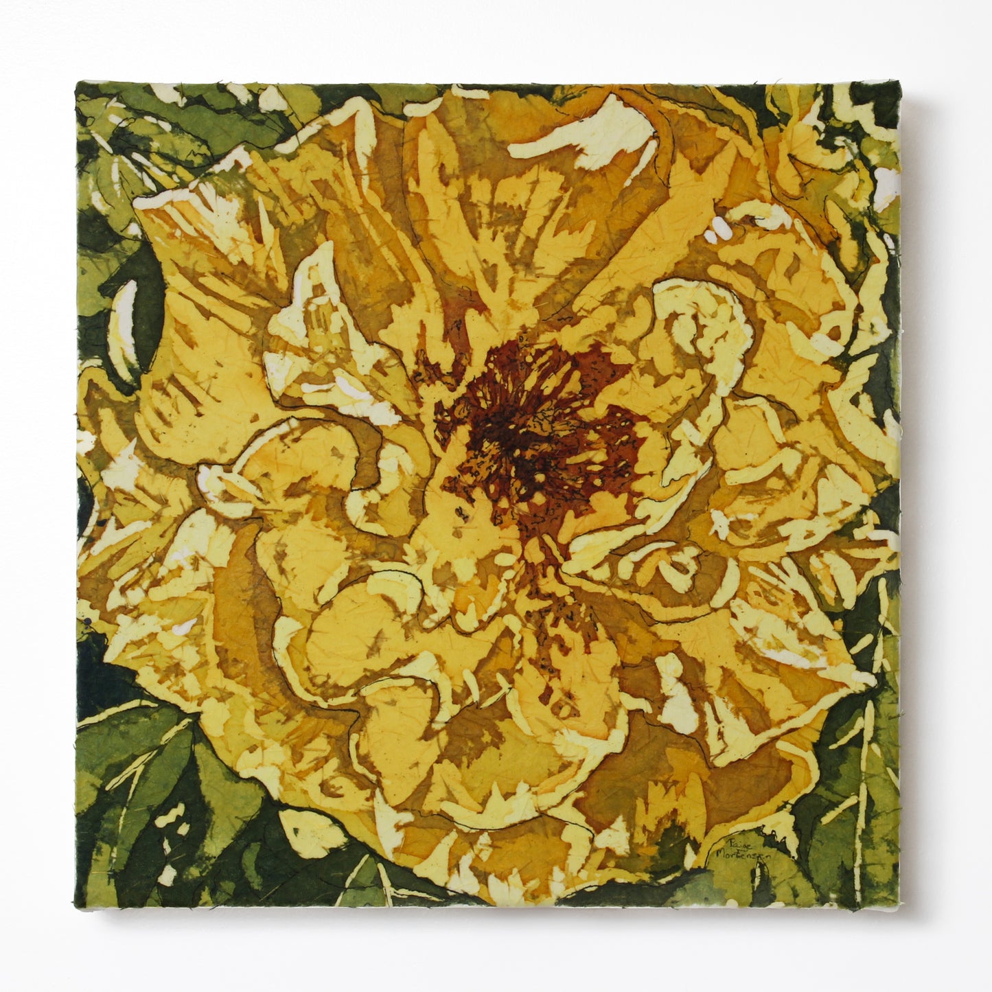 yellow watercolour batik flower