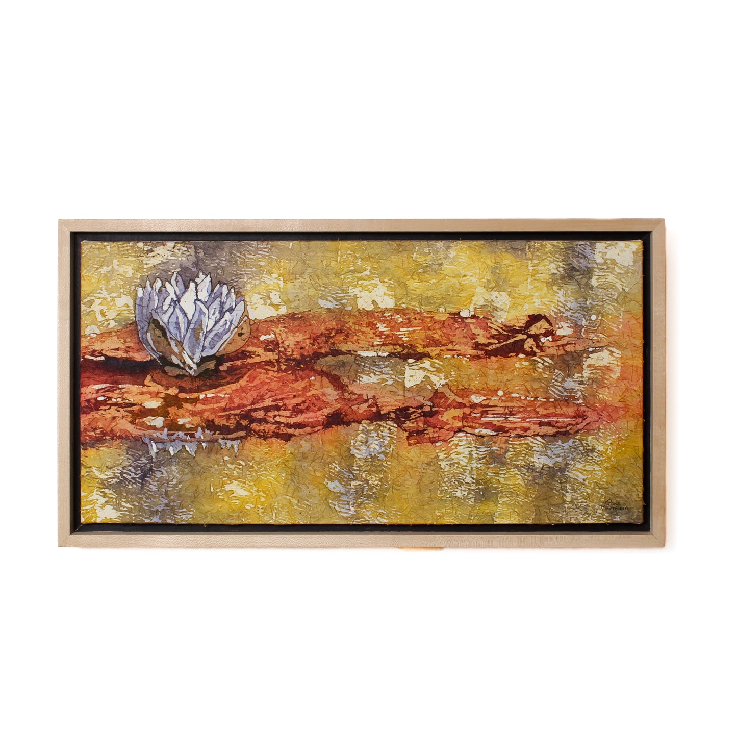 watercolour batik of waterlily