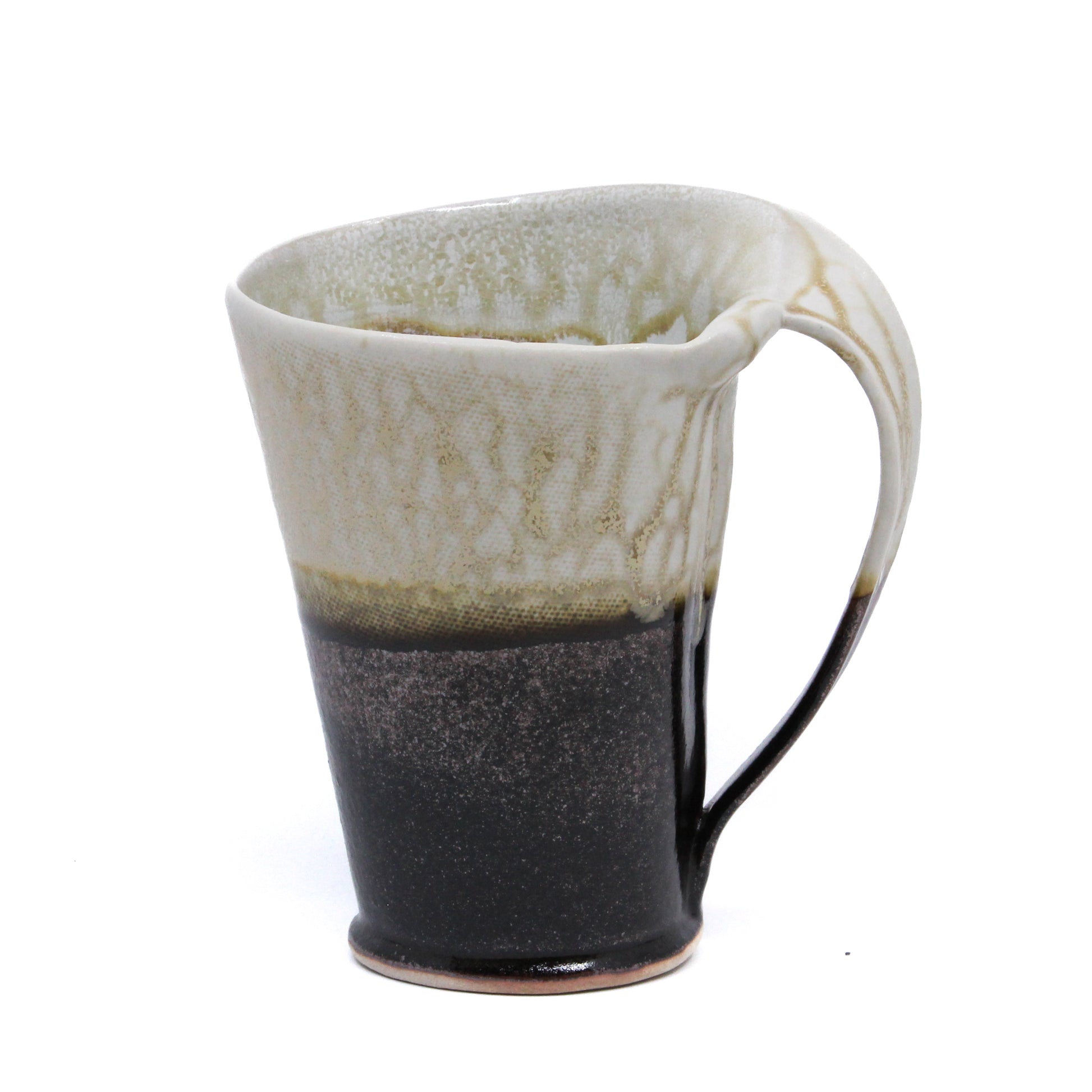 Cream and brown wave mug