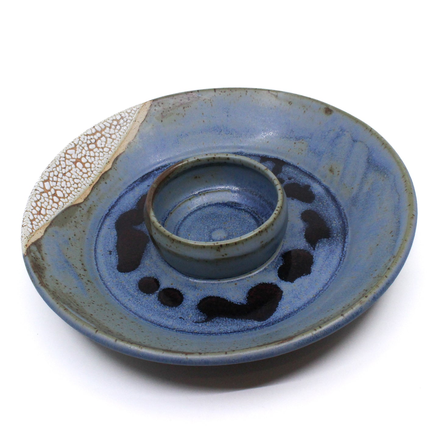 Blue dip and chip tray