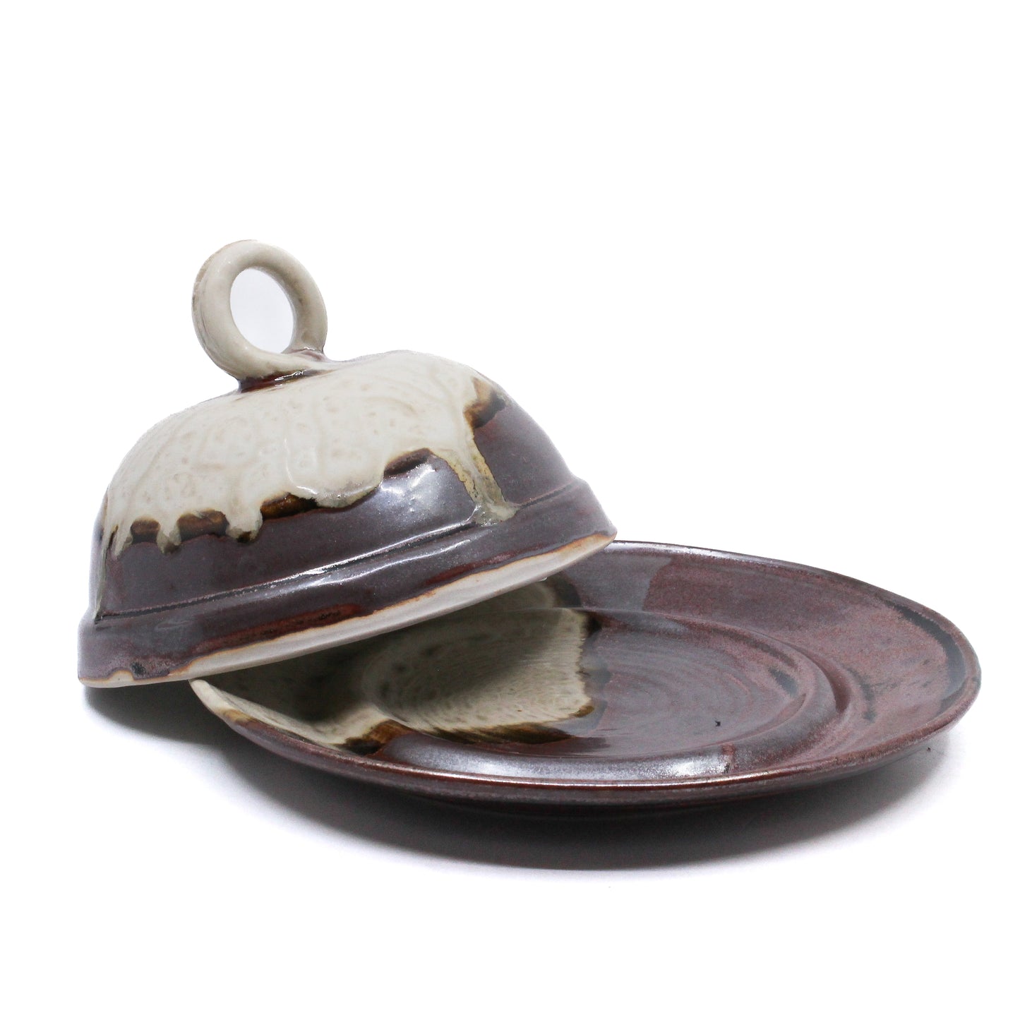 Brown and cream butter cloche