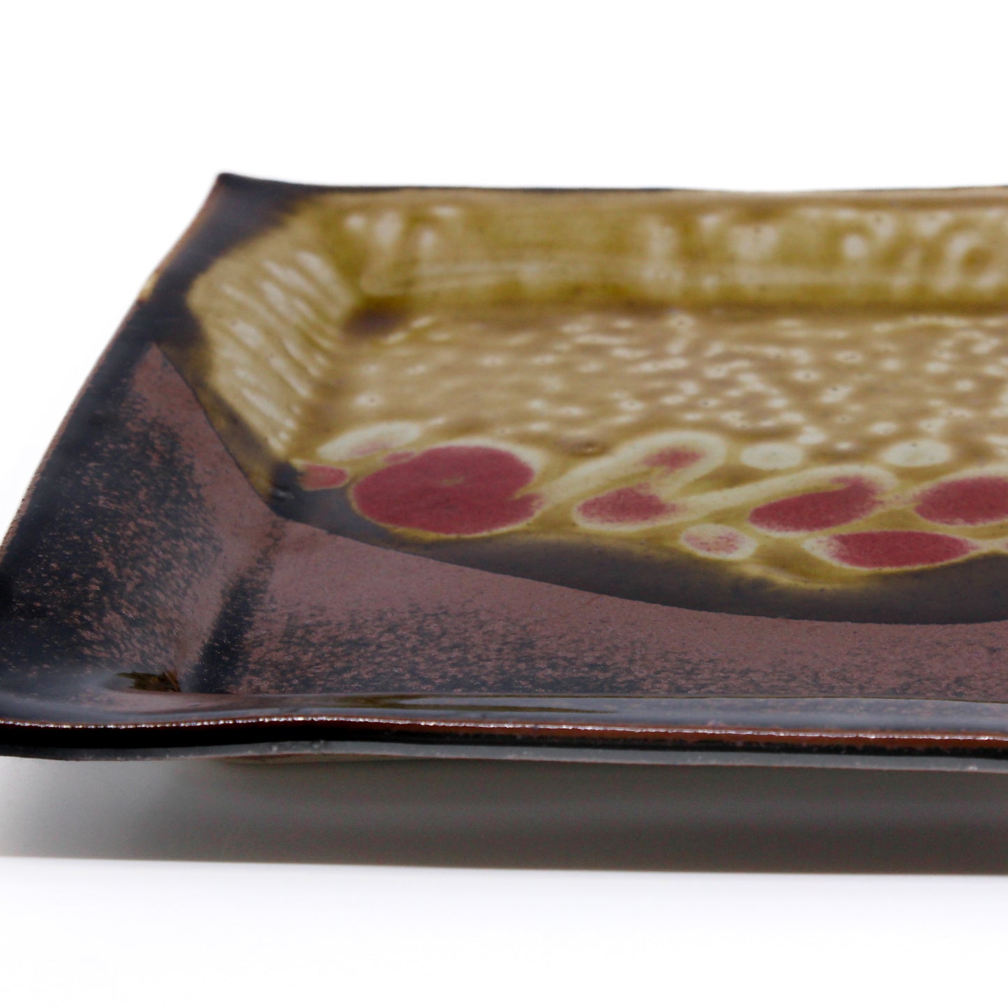 square brown and cream plate