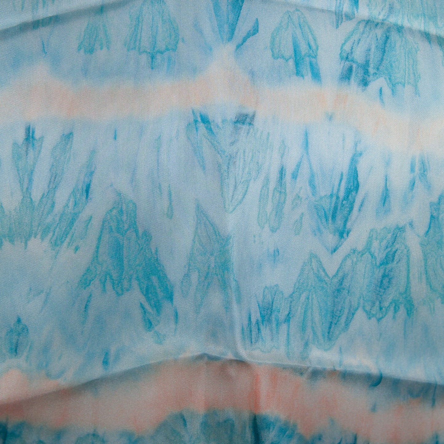 Peach and teal silk scarf