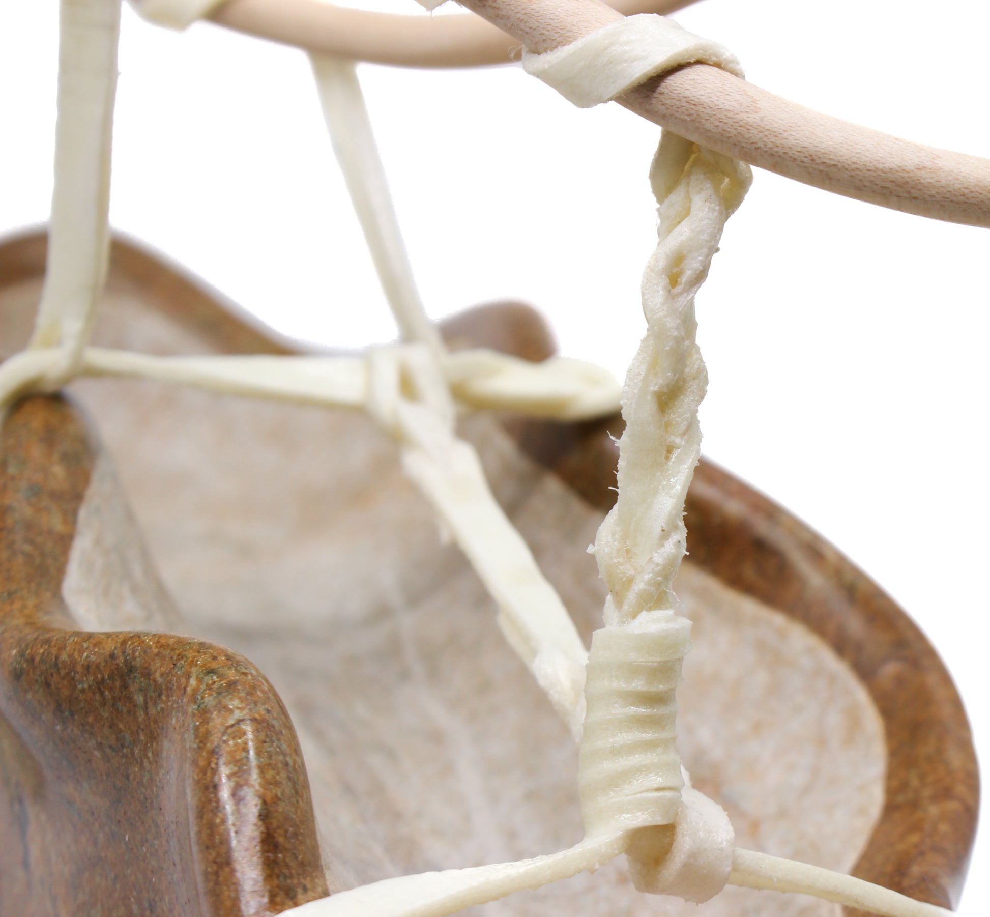 Close up of rawhide on After the Rapids