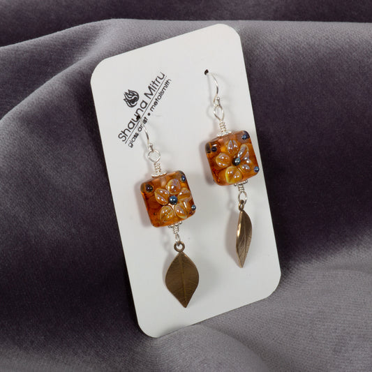 Flower Garden Glass Earrings