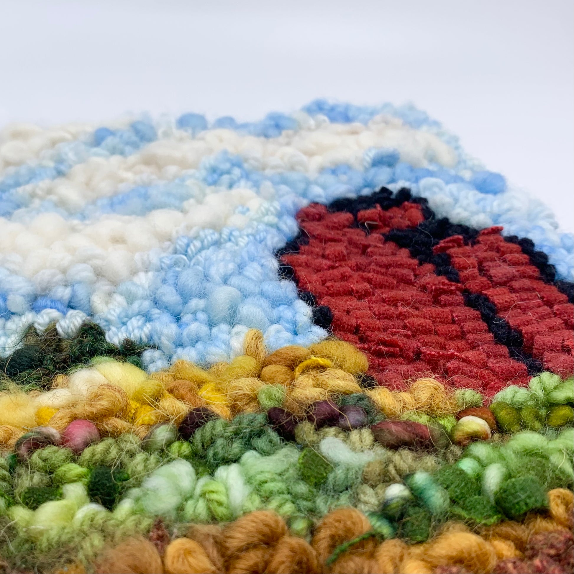 Close up of rug hooking