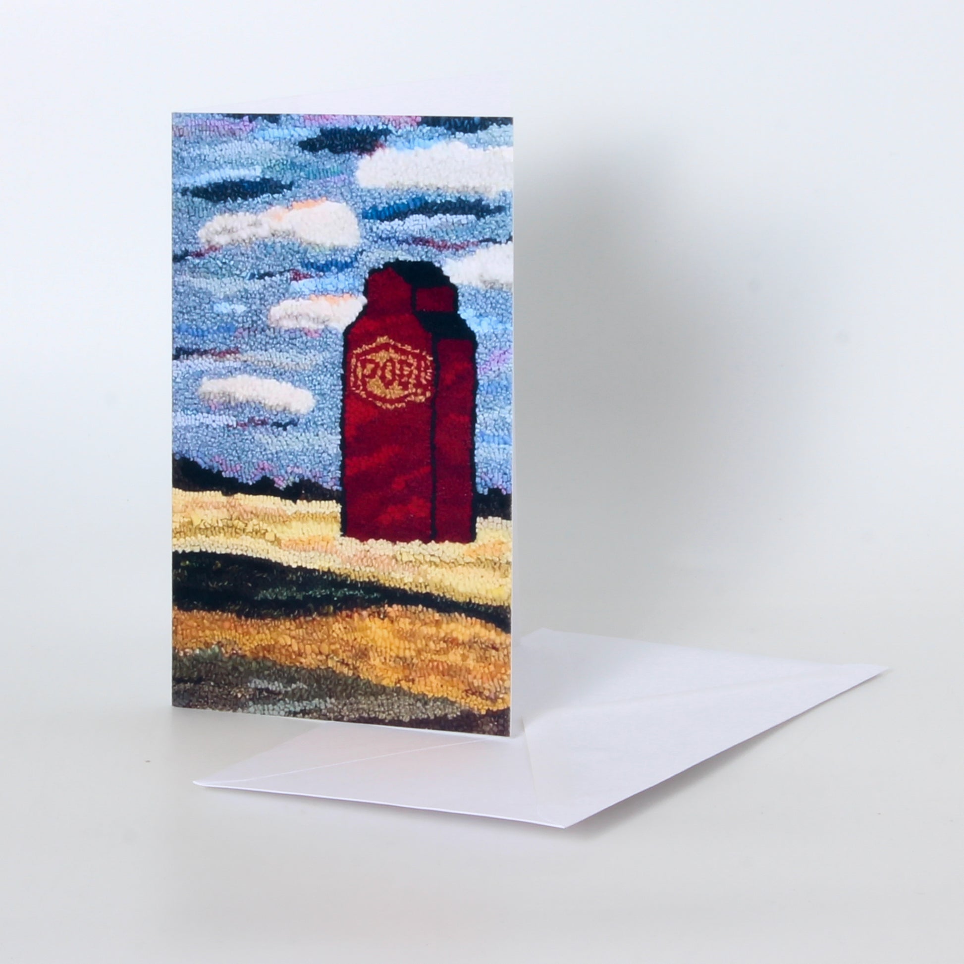 rug hooking of a grain elevator