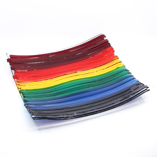 Rainbow striped plate